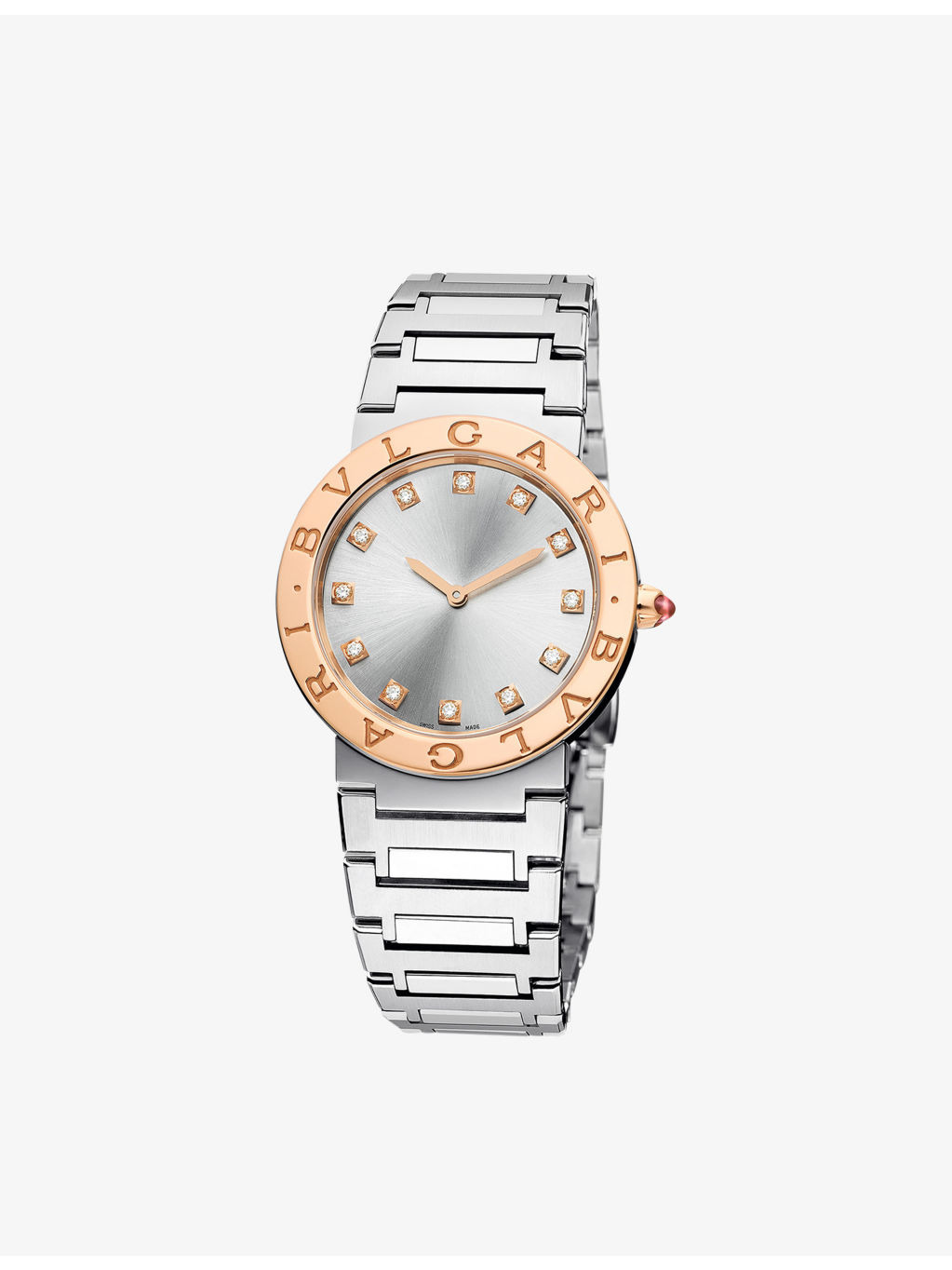 BBL33C6SP12 BVLGARI BVLGARI 18ct rose-gold, stainless steel and 0.21ct diamond watch - 5