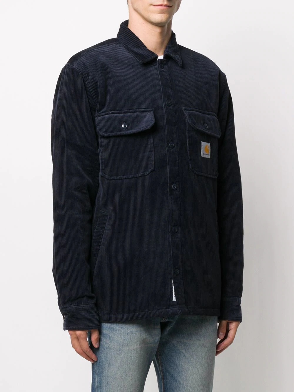 corduroy logo patch shirt  - 3