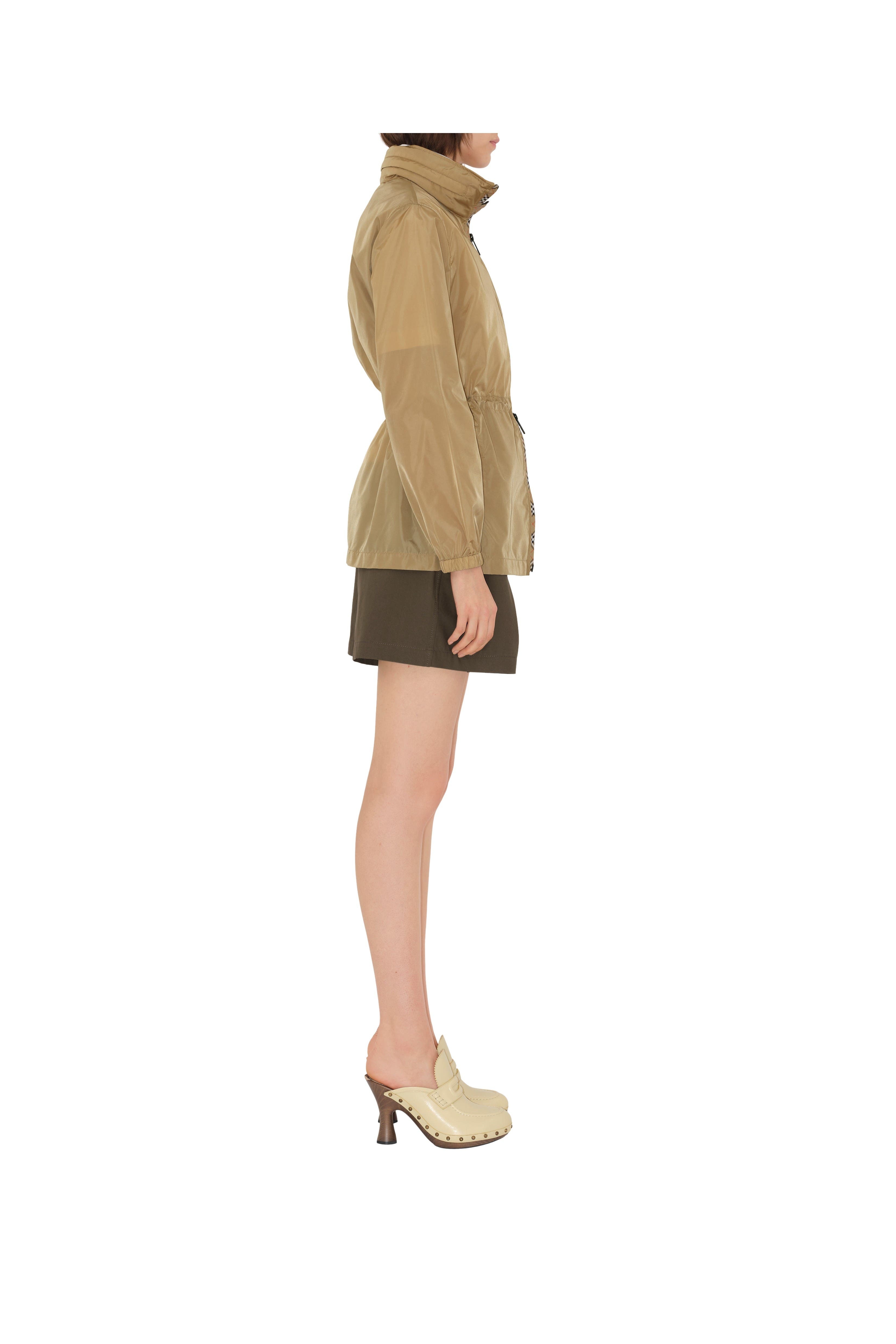 burberry Short Nylon Parka in Flax at Nordstrom - 4