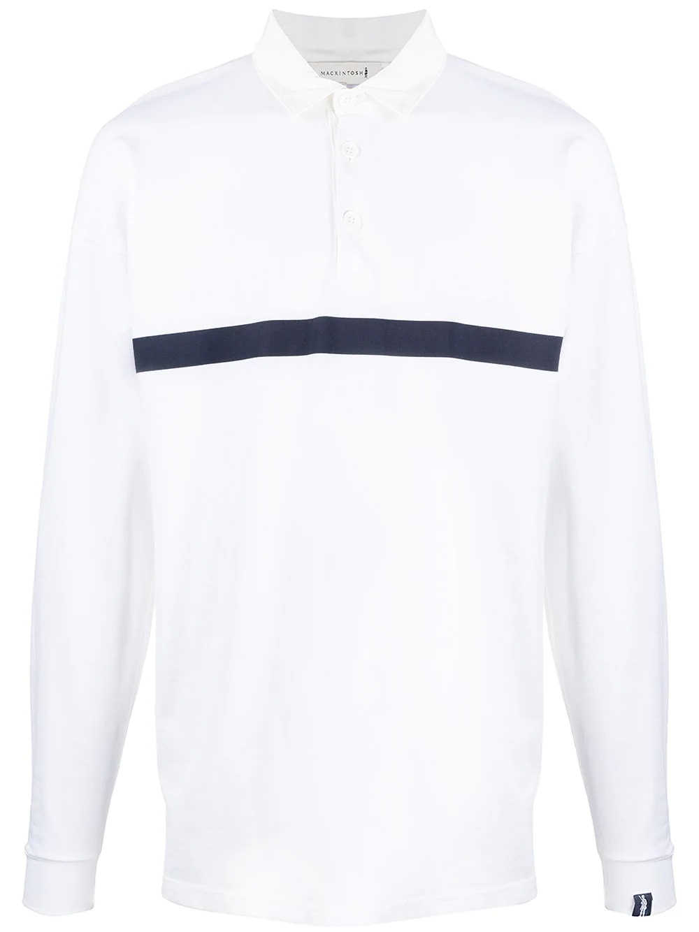 stripe detail rugby polo shirt - 1