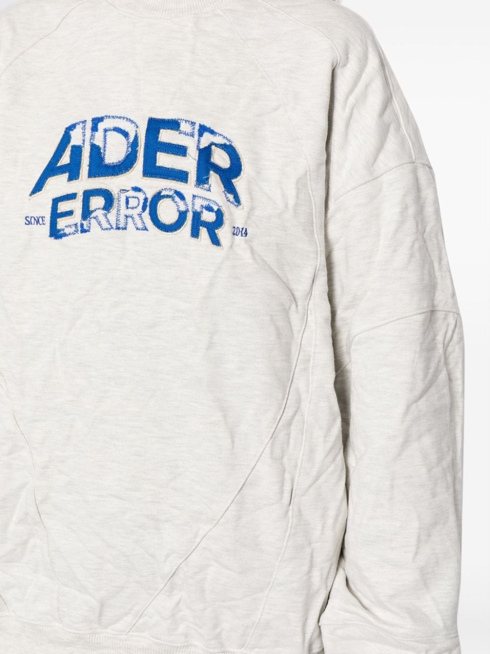 Edca logo-appliquÃ© crinkled sweatshirt - 5