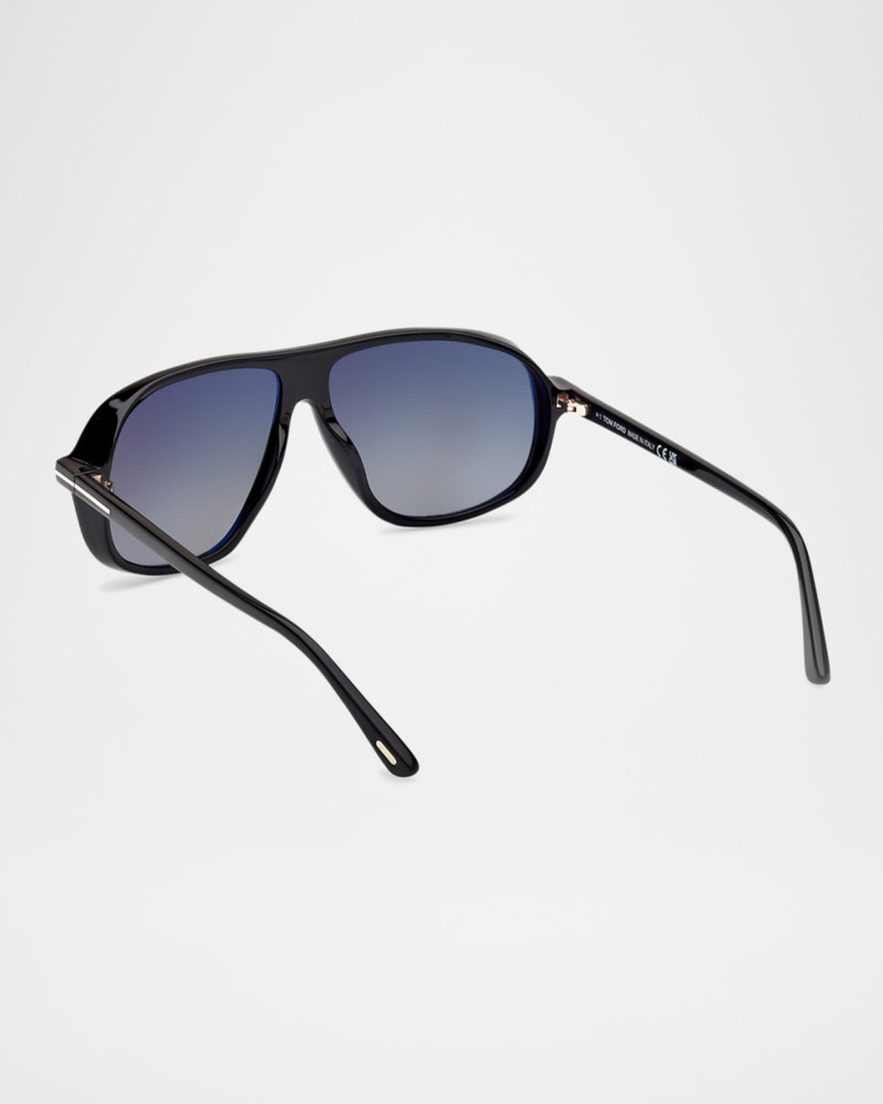 TOM FORD Men's Guillaume Acetate Aviator Sunglasses outlook