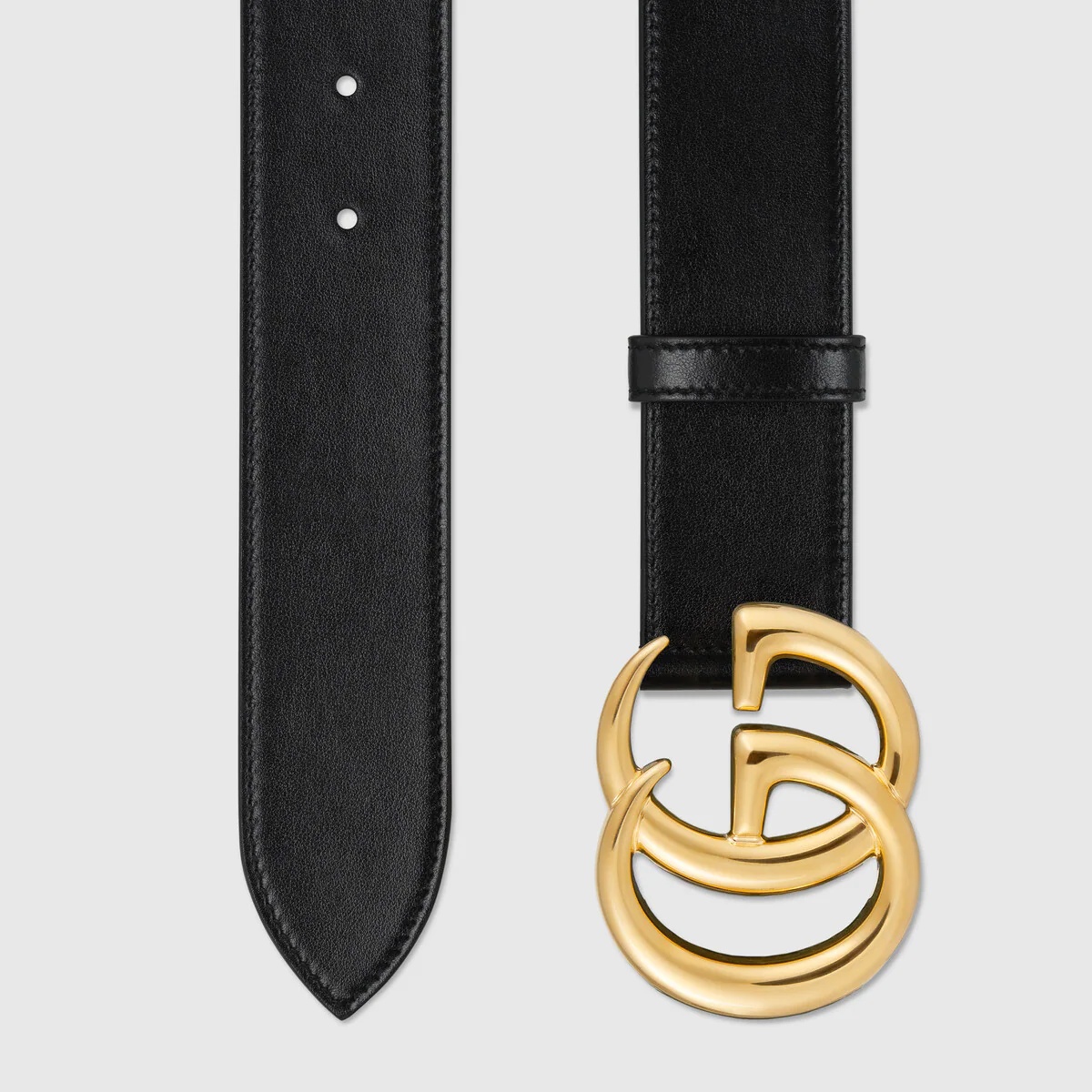 GG Marmont leather belt with shiny buckle - 2