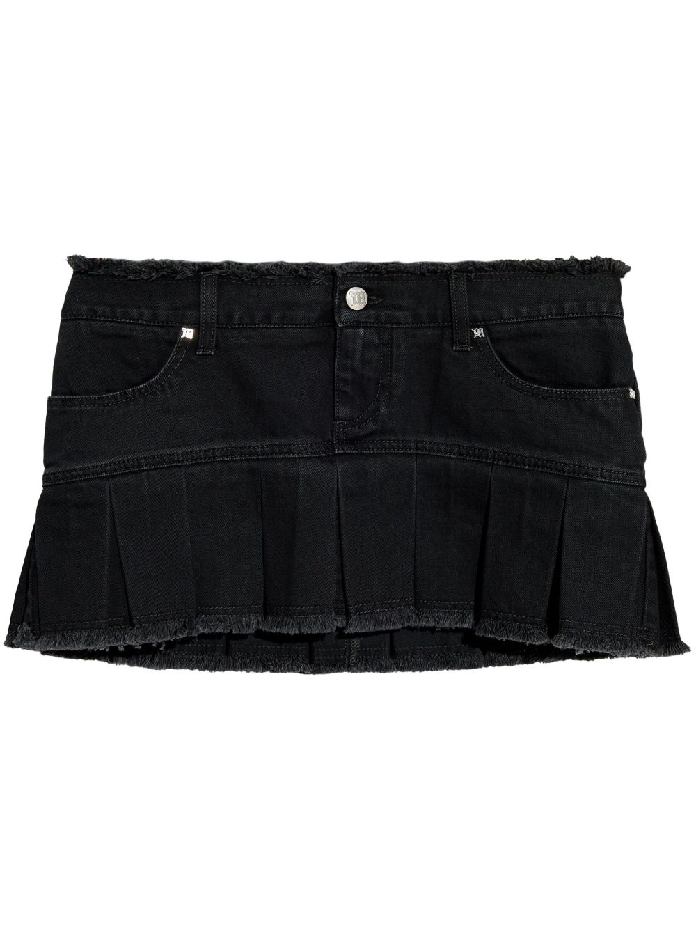 logo patch denim skirt - 1