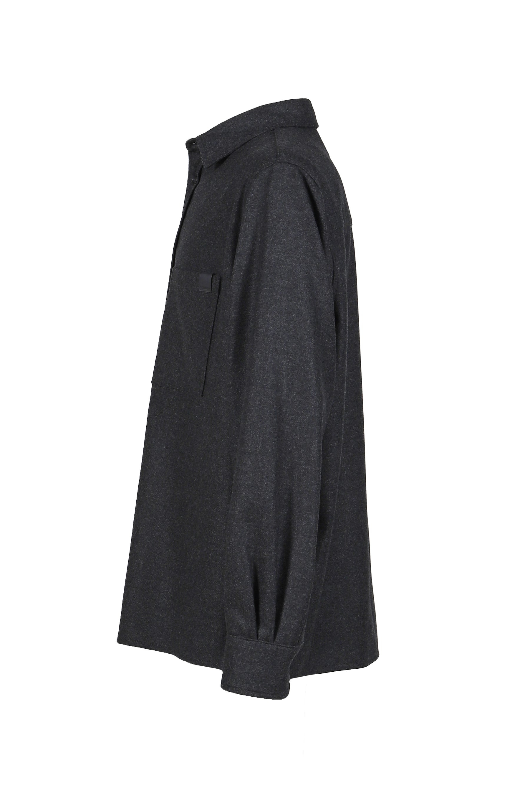 SERGE - WOOL LONG SLEEVED SHIRT / DARK GRY - 3