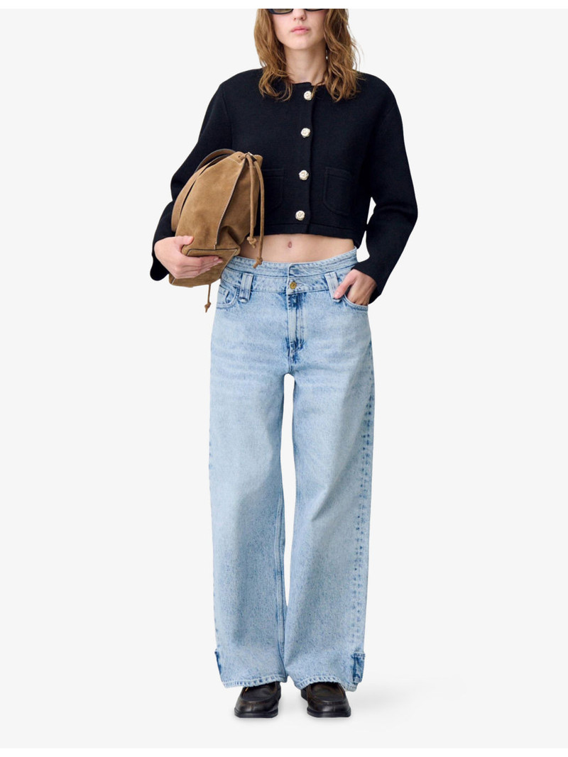 Claudie Pierlot Double-Waistband Straight-Leg Mid-Rise Jeans outlook