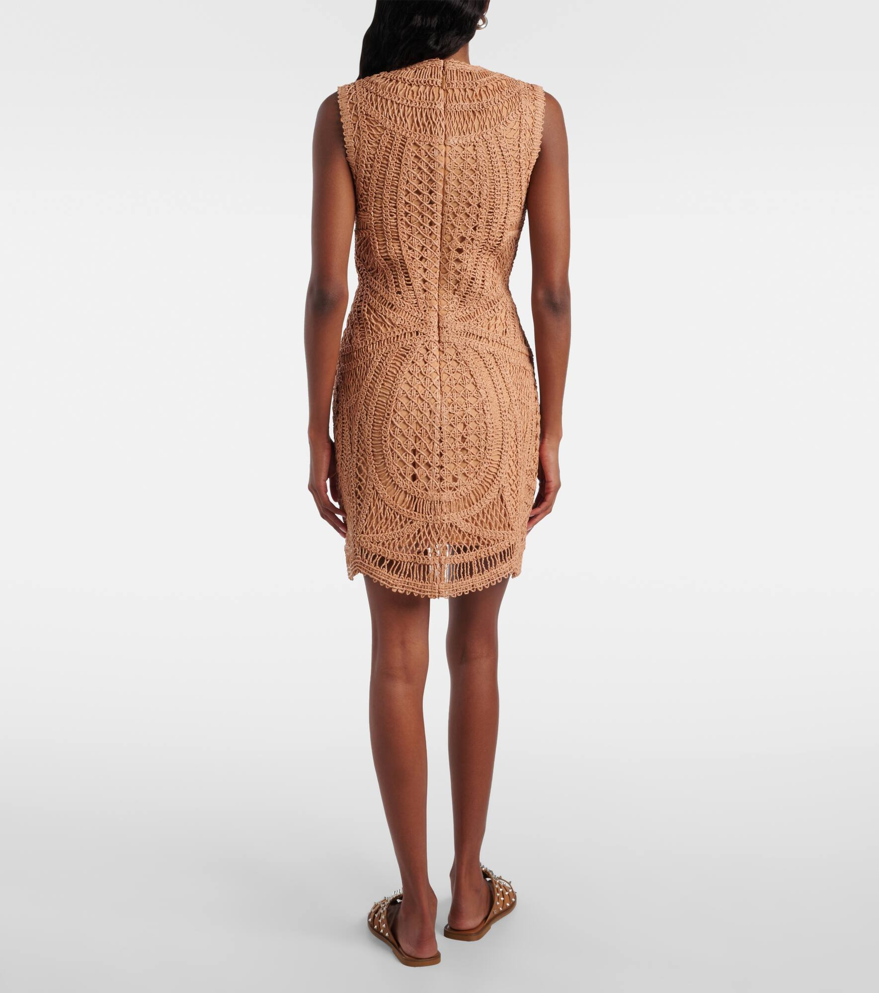 Coen raffia-blend minidress - 3