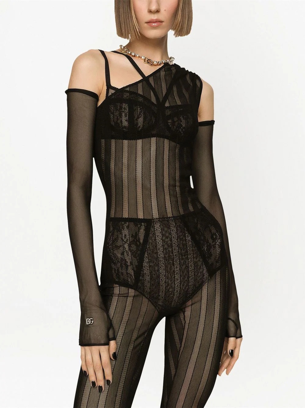 one-shoulder silk-blend jumpsuit - 5