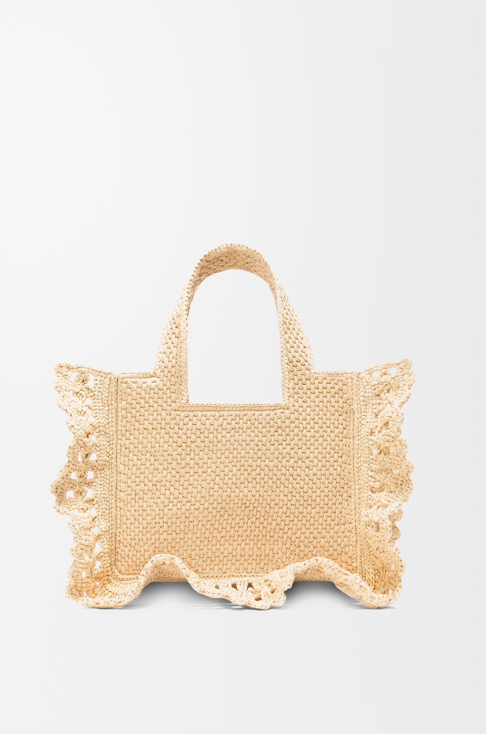 Small LOEWE Font tote in raffia - 6