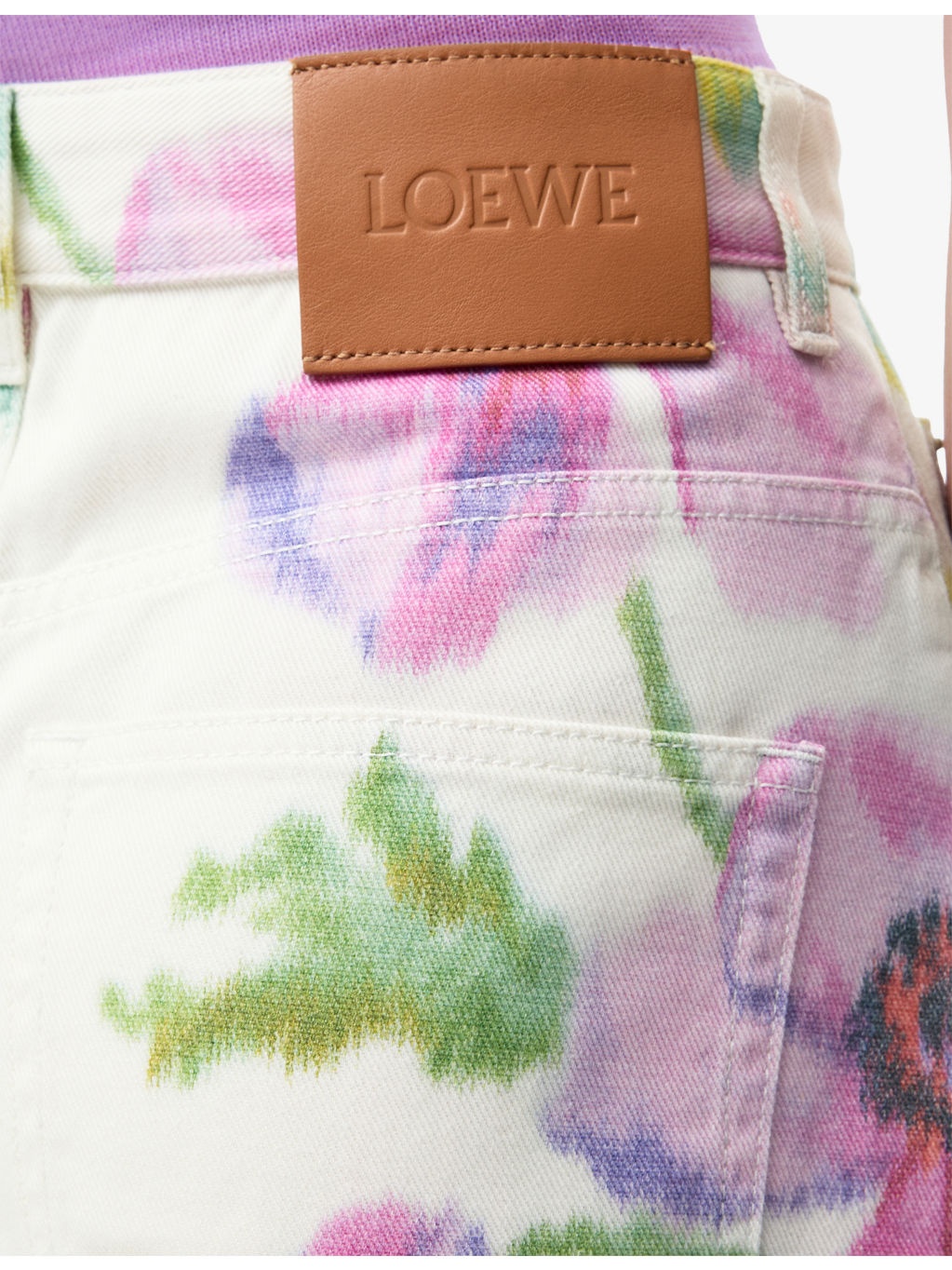Floral-Print Wide-Leg Mid-Rise Denim Jeans - 5