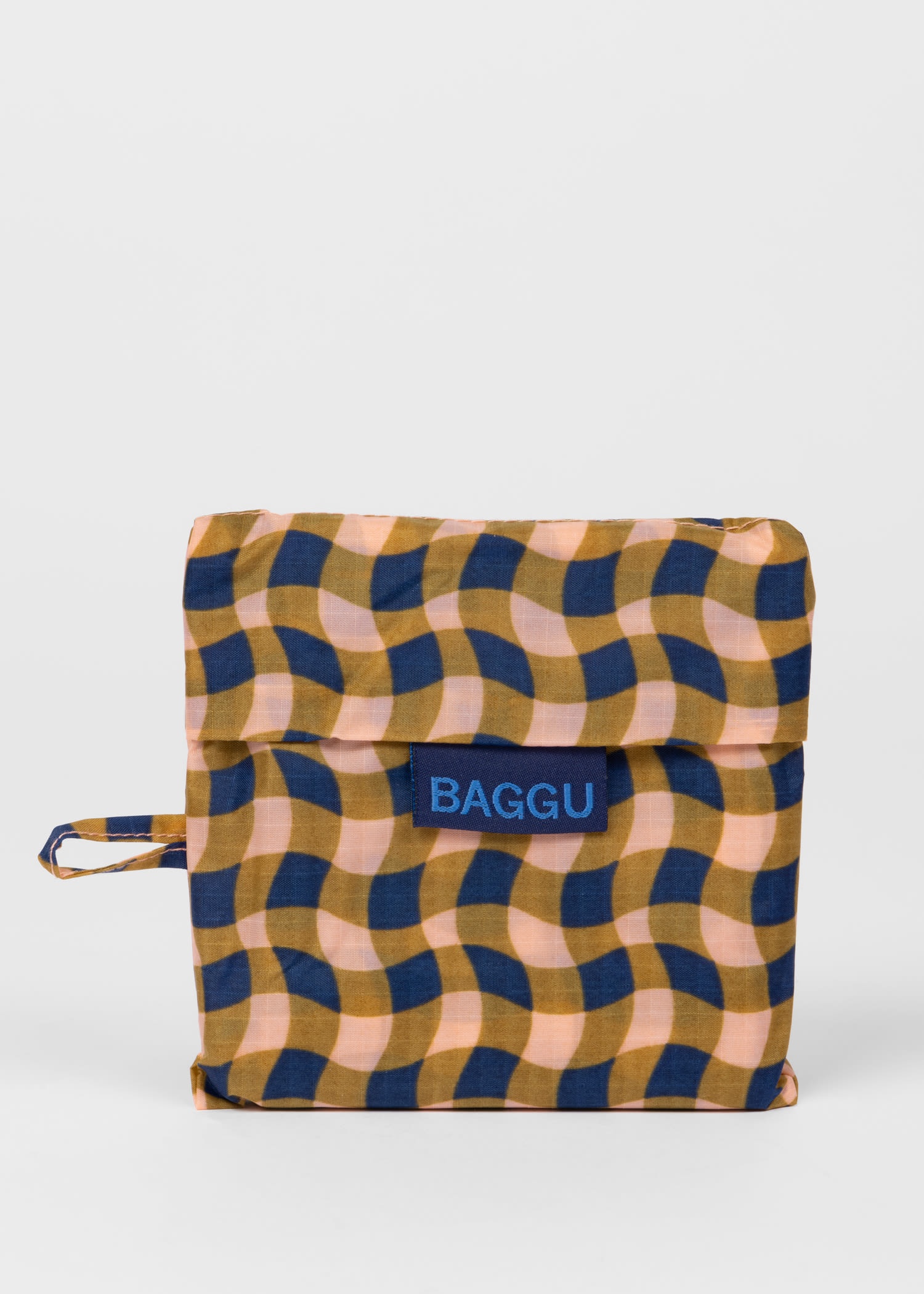 BAGGU Peach Wavy Gingham Standard Reusable Bag 2