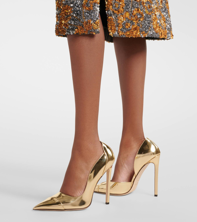 Brigitte 120 mirrored leather pumps 2