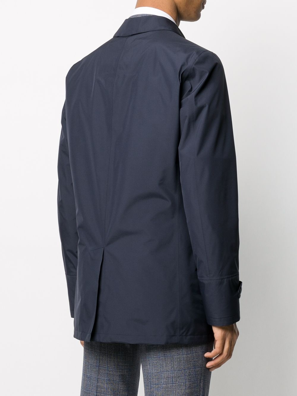 point-collar button-through coat - 4