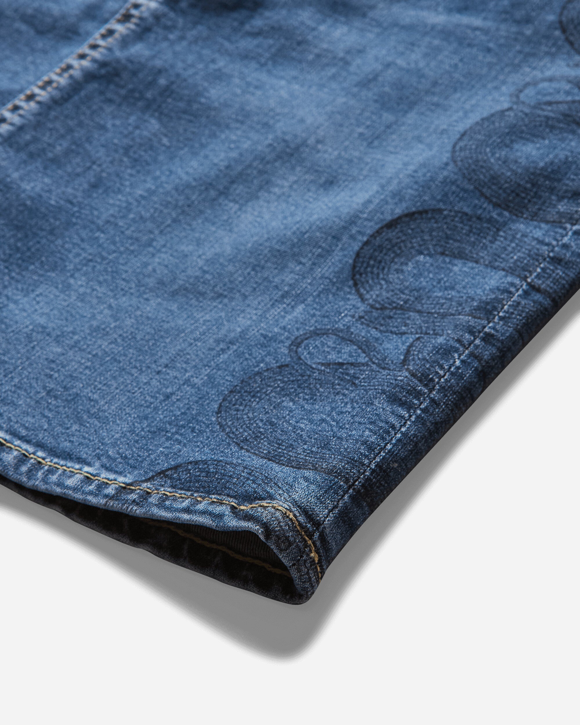 Women's Snake Loop Tight Denim Skirt Light Indigo Blue - 3