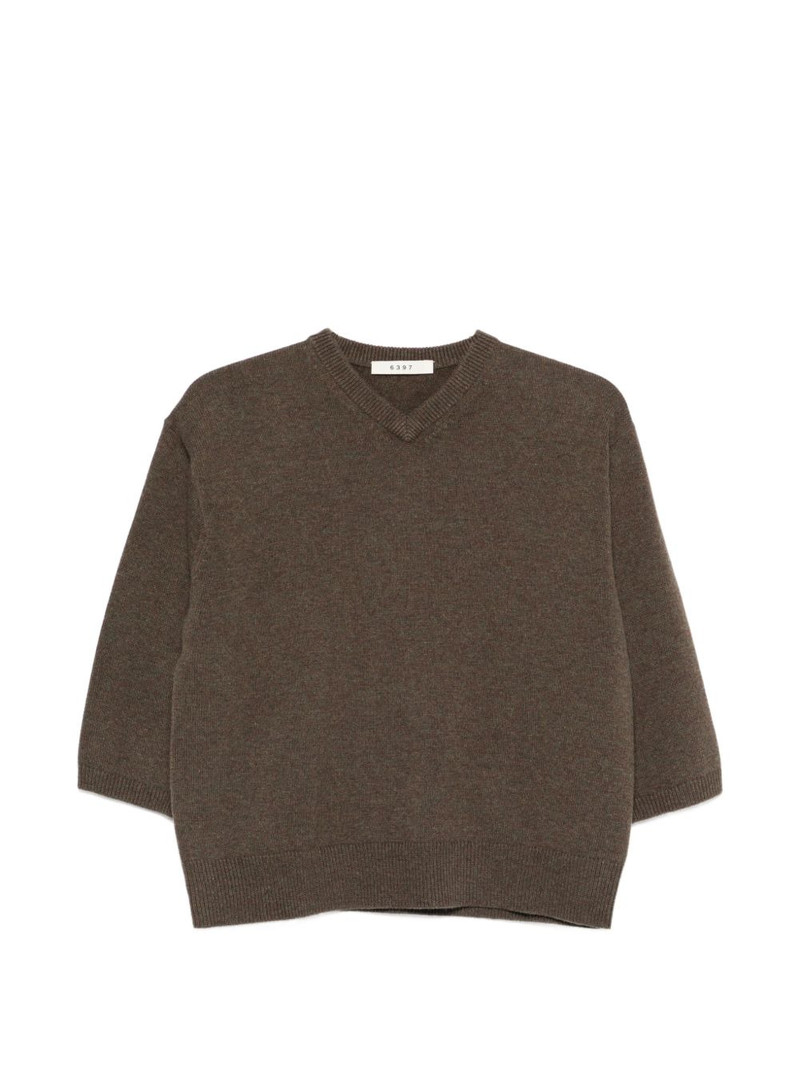V-neck short-sleeve sweater 1