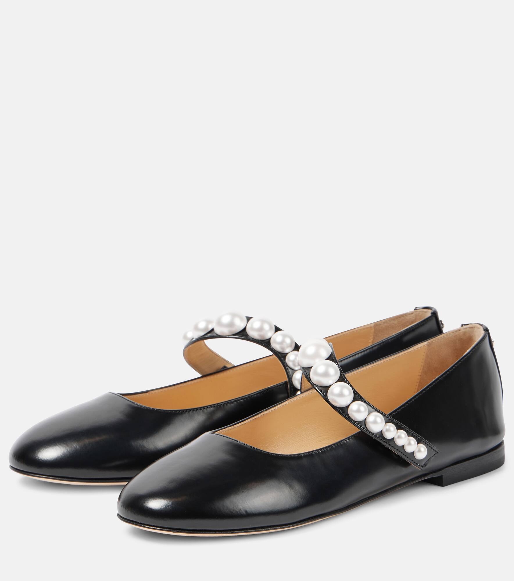 Sirene embellished leather Mary Jane flats - 5