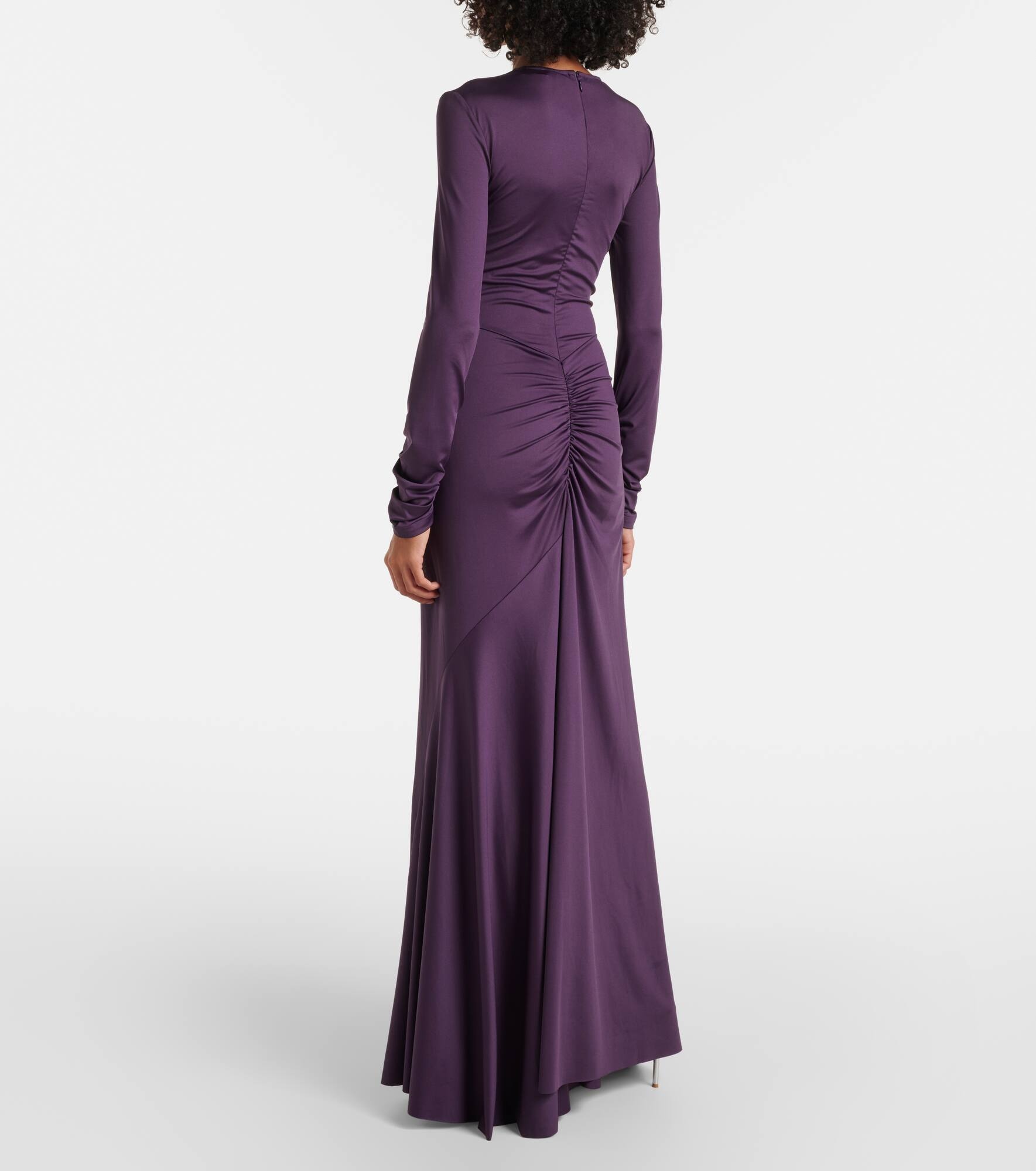 Cutout draped jersey maxi dress - 3