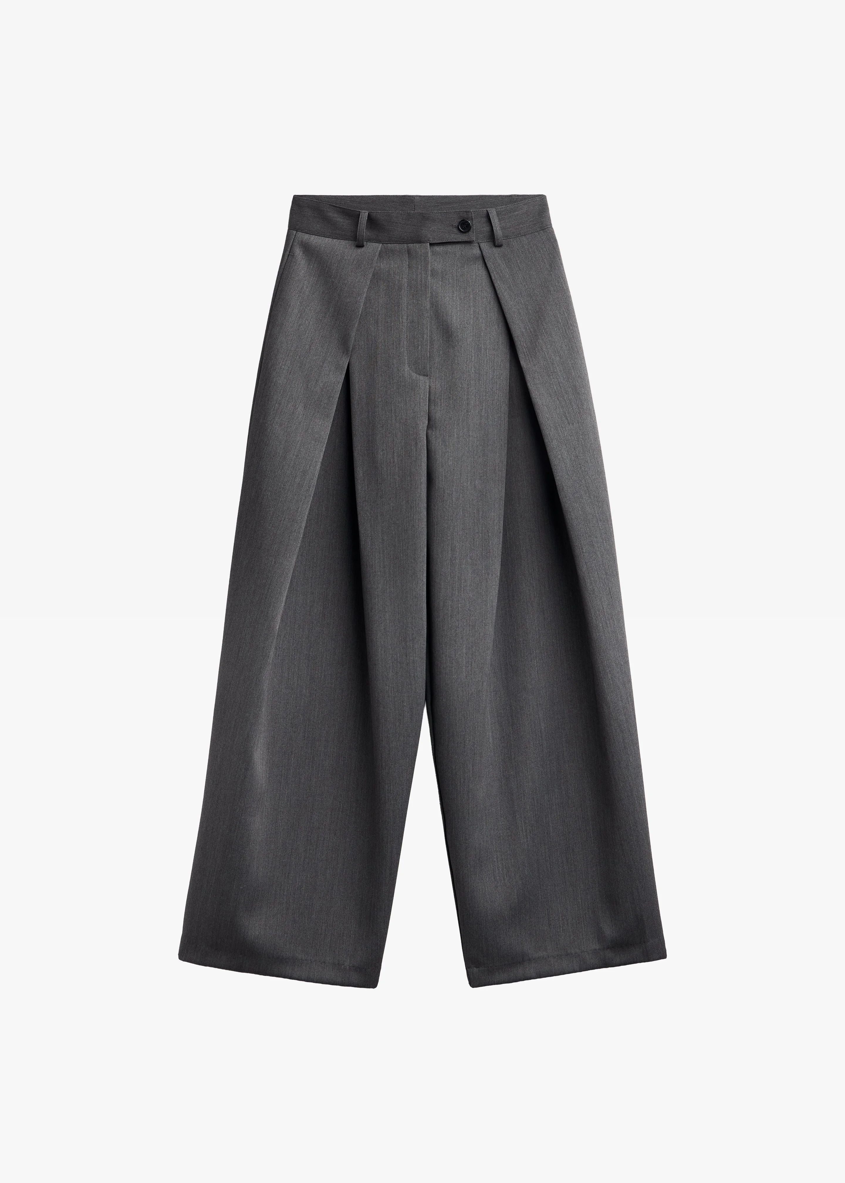 Avray Pleated Trousers - Grey - 1