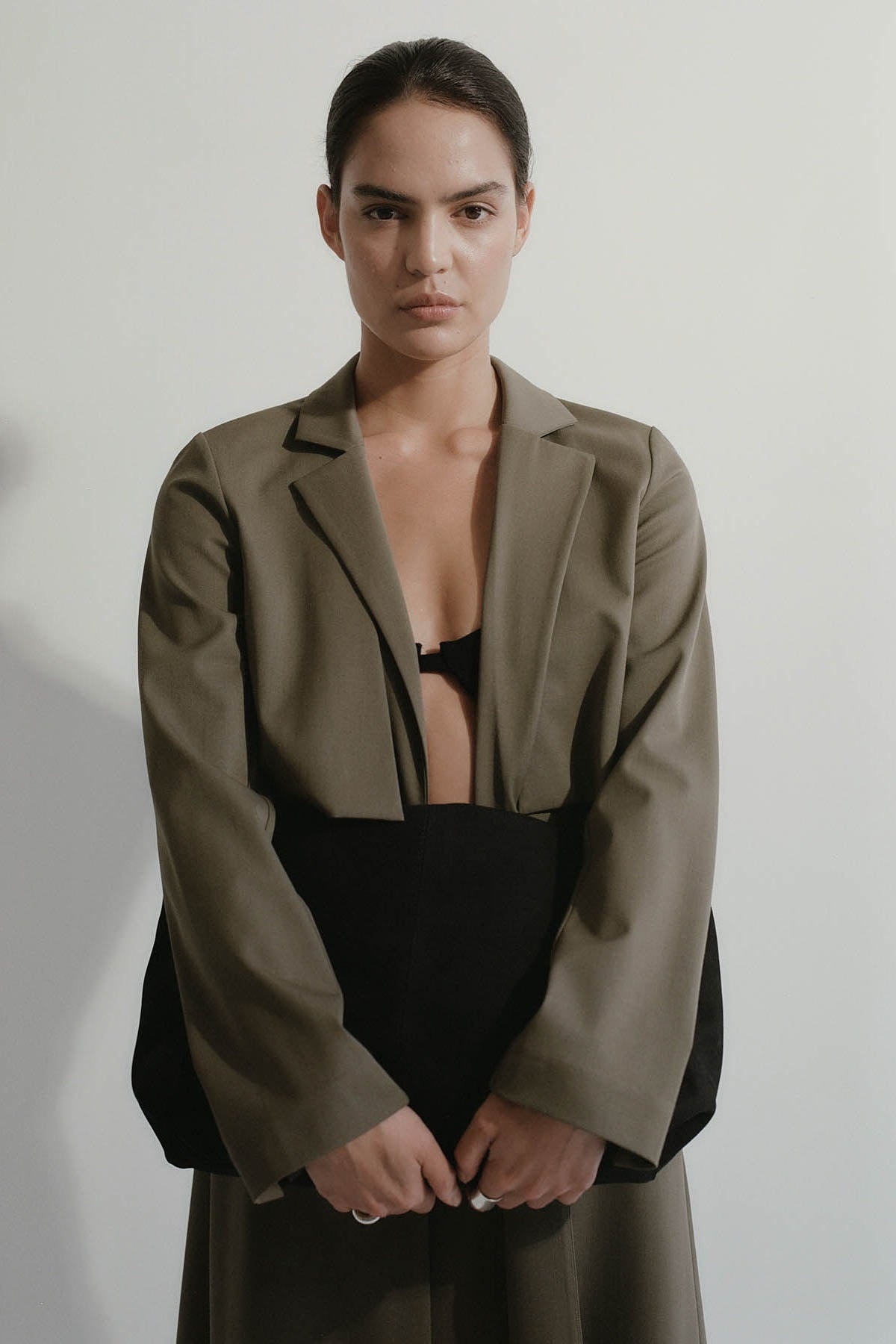 Layered Wool Trench - Kelp - 8