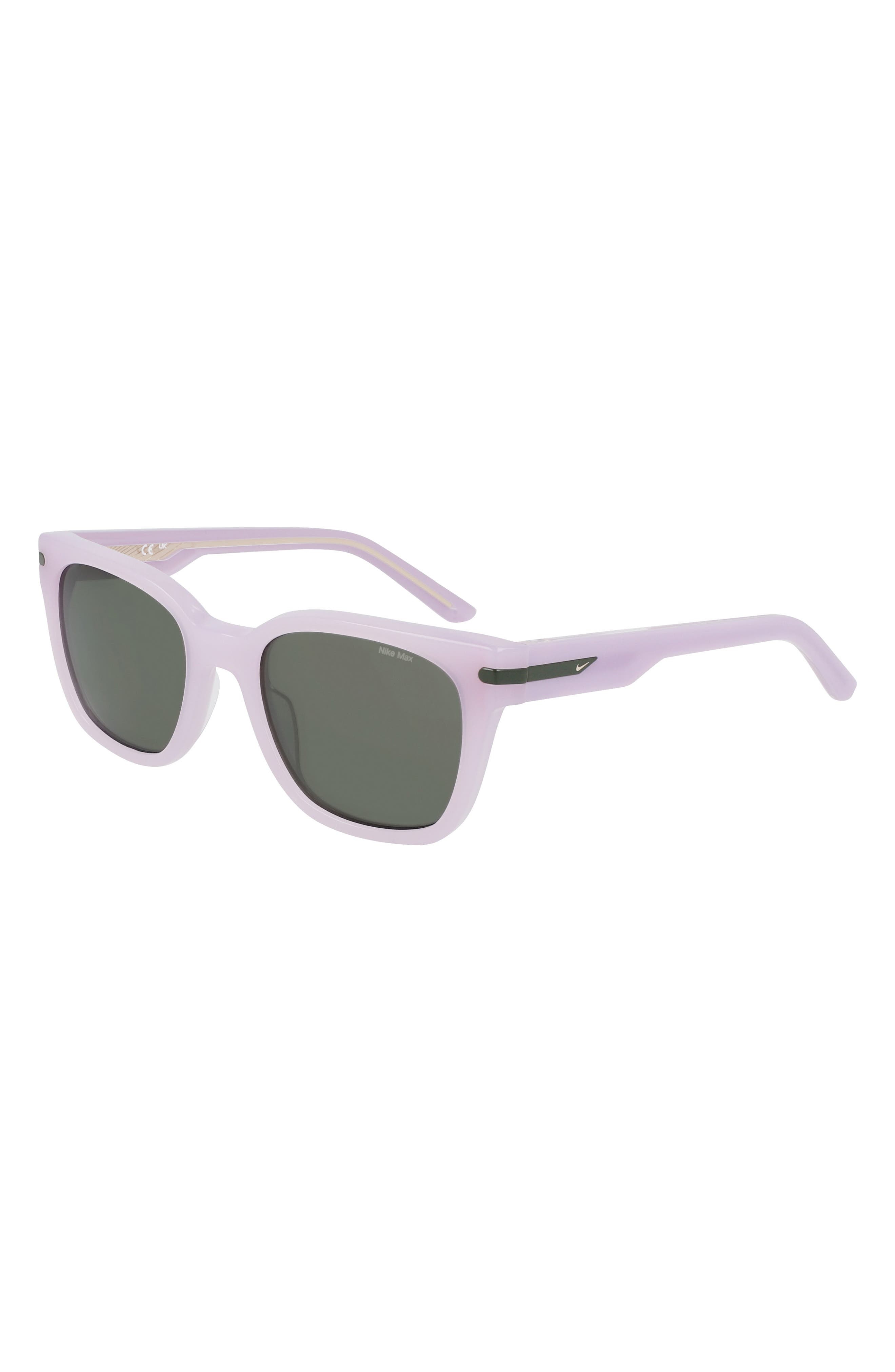 Nike Crescent II 52mm Square Sunglasses in Milky Lilac Bloom /Green at Nordstrom - 2