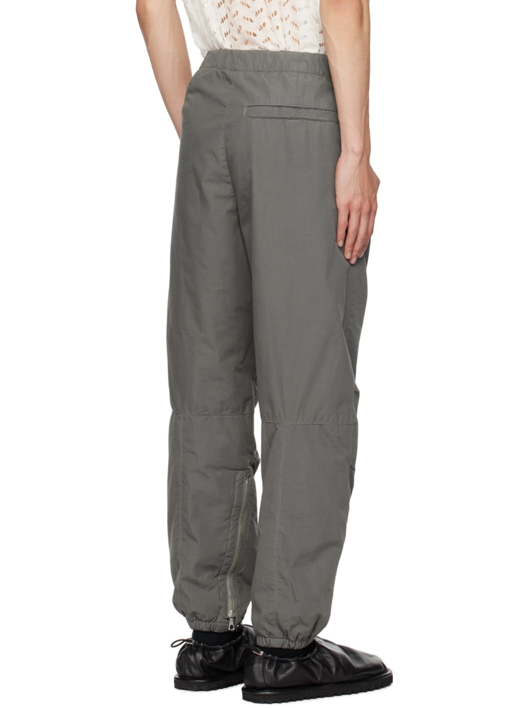 Gray Elasticized Trousers - 3