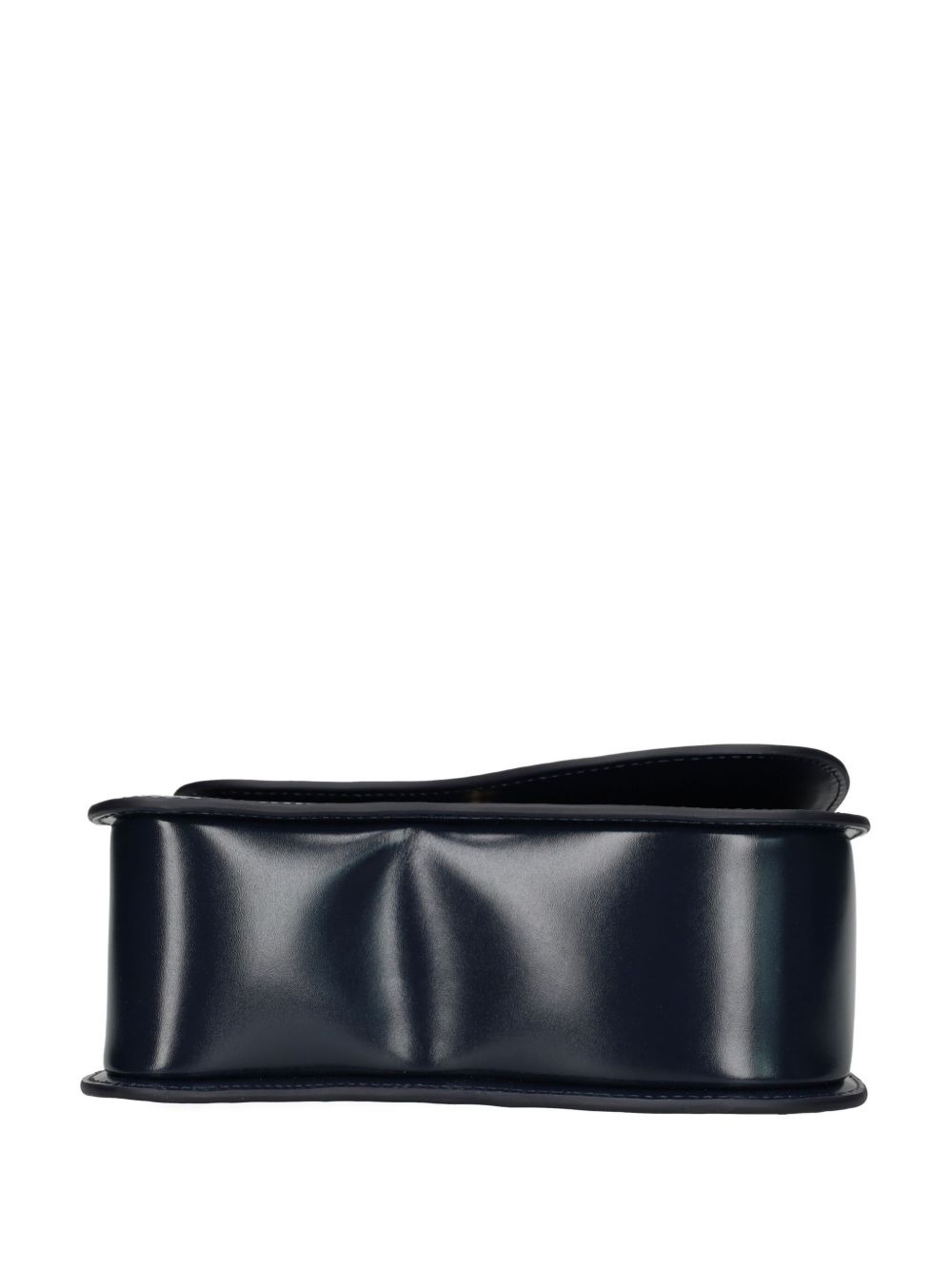 curved-handle leather tote bag - 5
