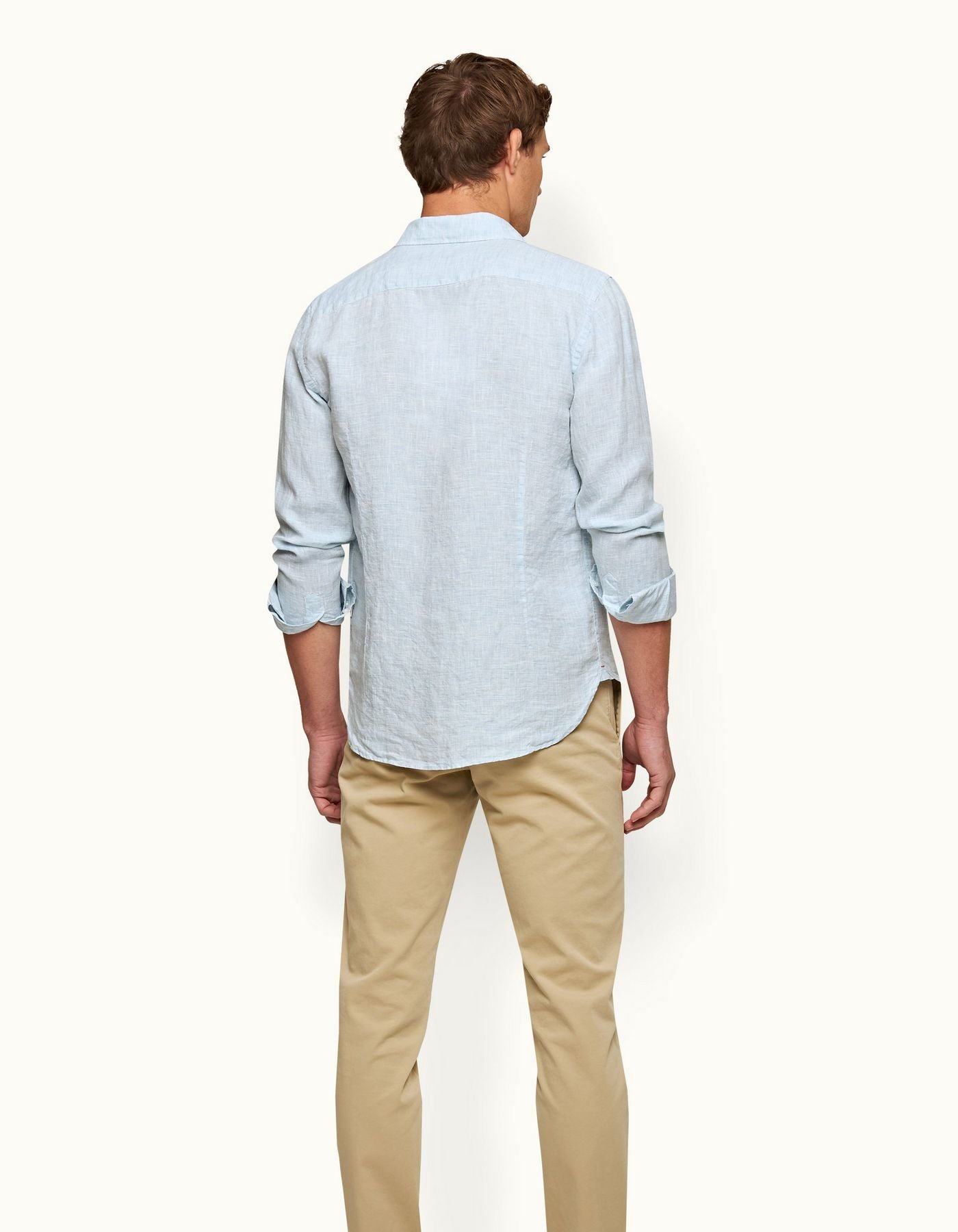 Giles Linen CLS II Shirt Pale Blue-White - 3