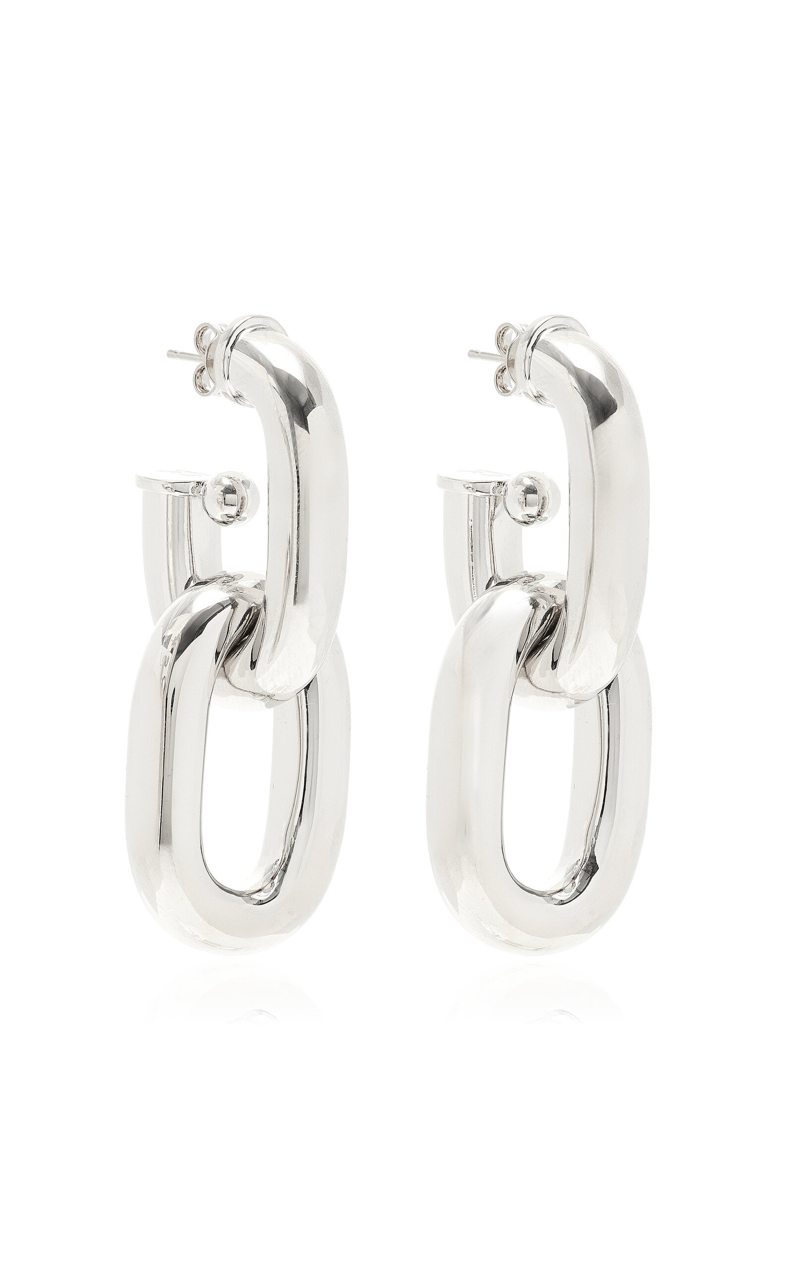 XL Double Link Silver-Tone Earrings silver - 3