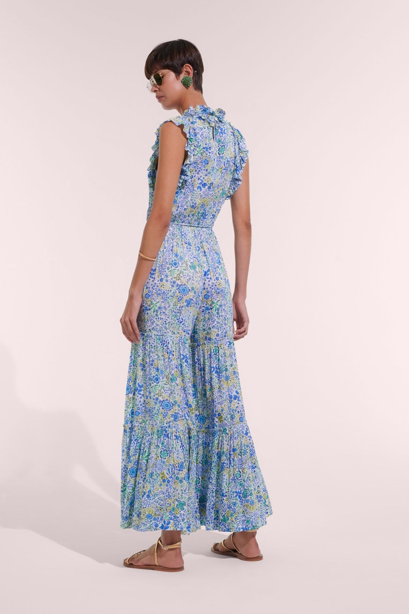 Long Jumpsuit Belene - White Blue Nature 3