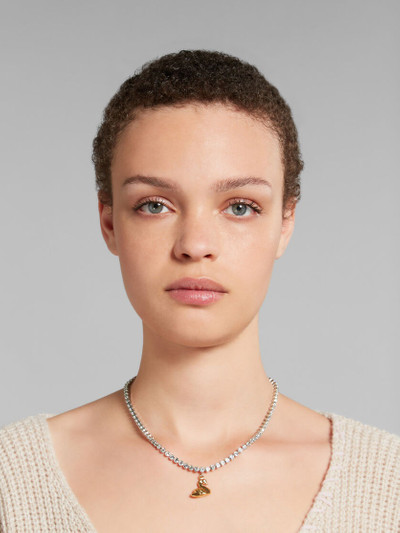 Marni RHINESTONE CHAIN NECKLACE WITH SWAN CHARM outlook