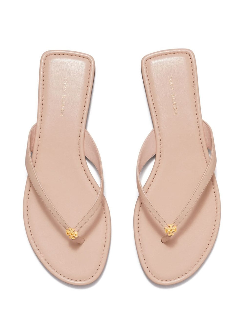 logo-plaque leather flip flops 3