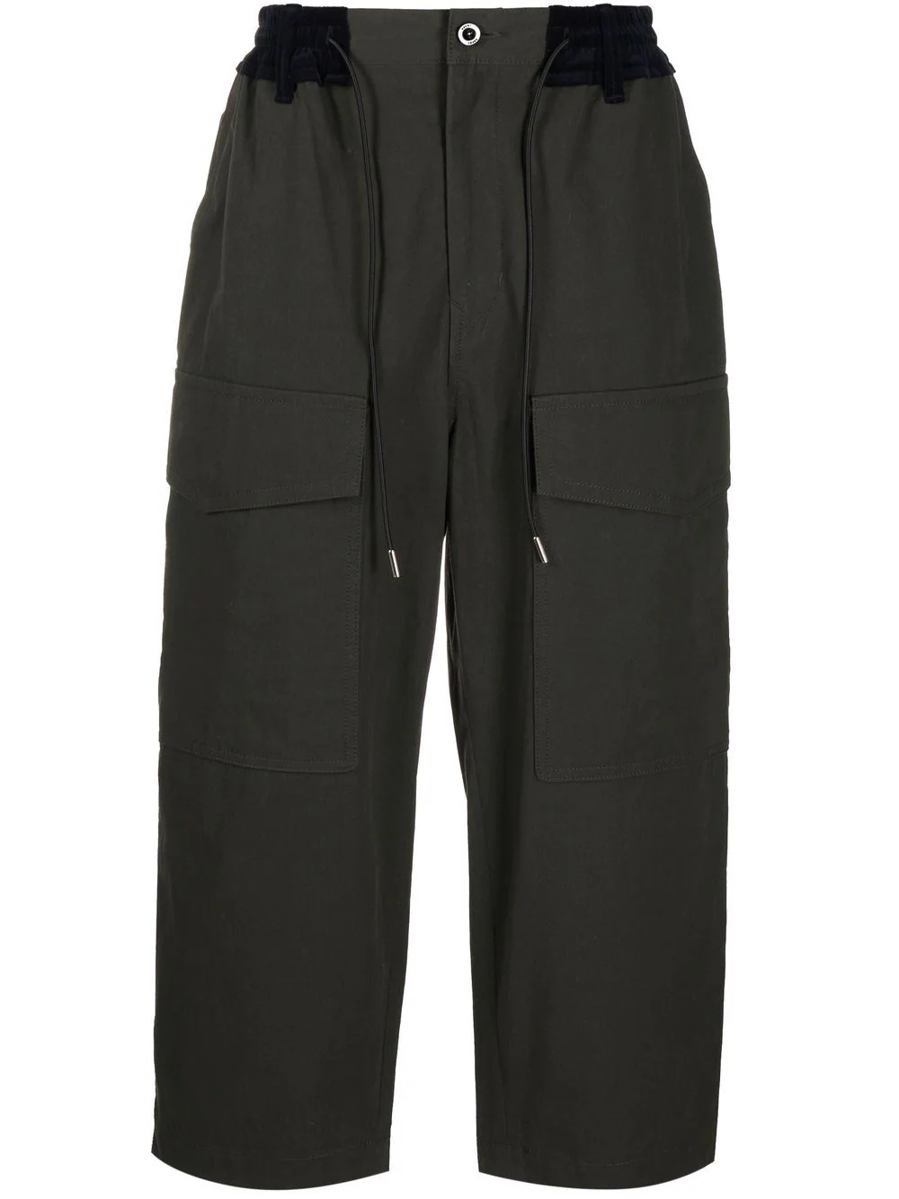 oxford cotton-blend trousers - 1