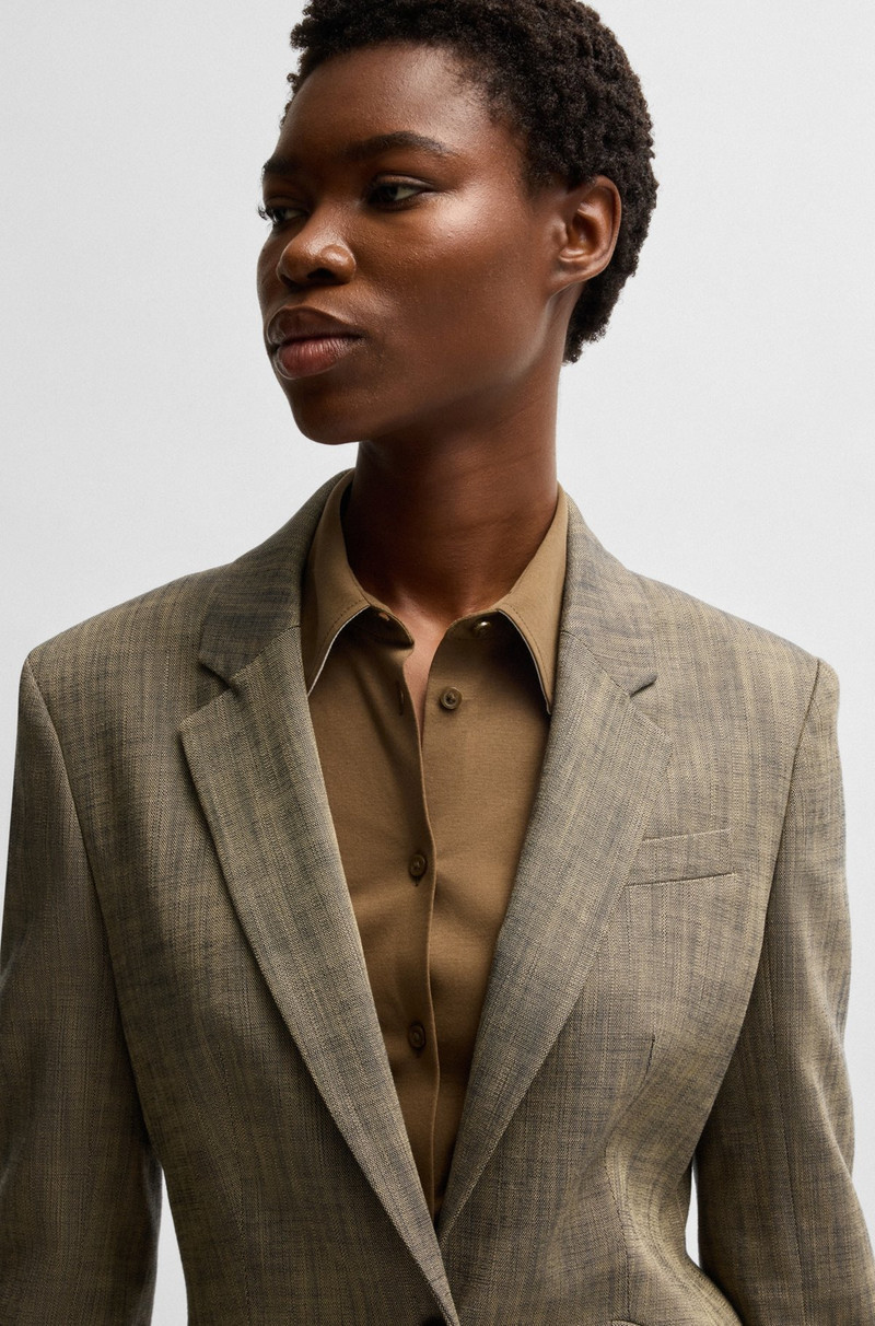 SLIM-FIT BLAZER IN MELANGE SHARKSKIN FABRIC 5