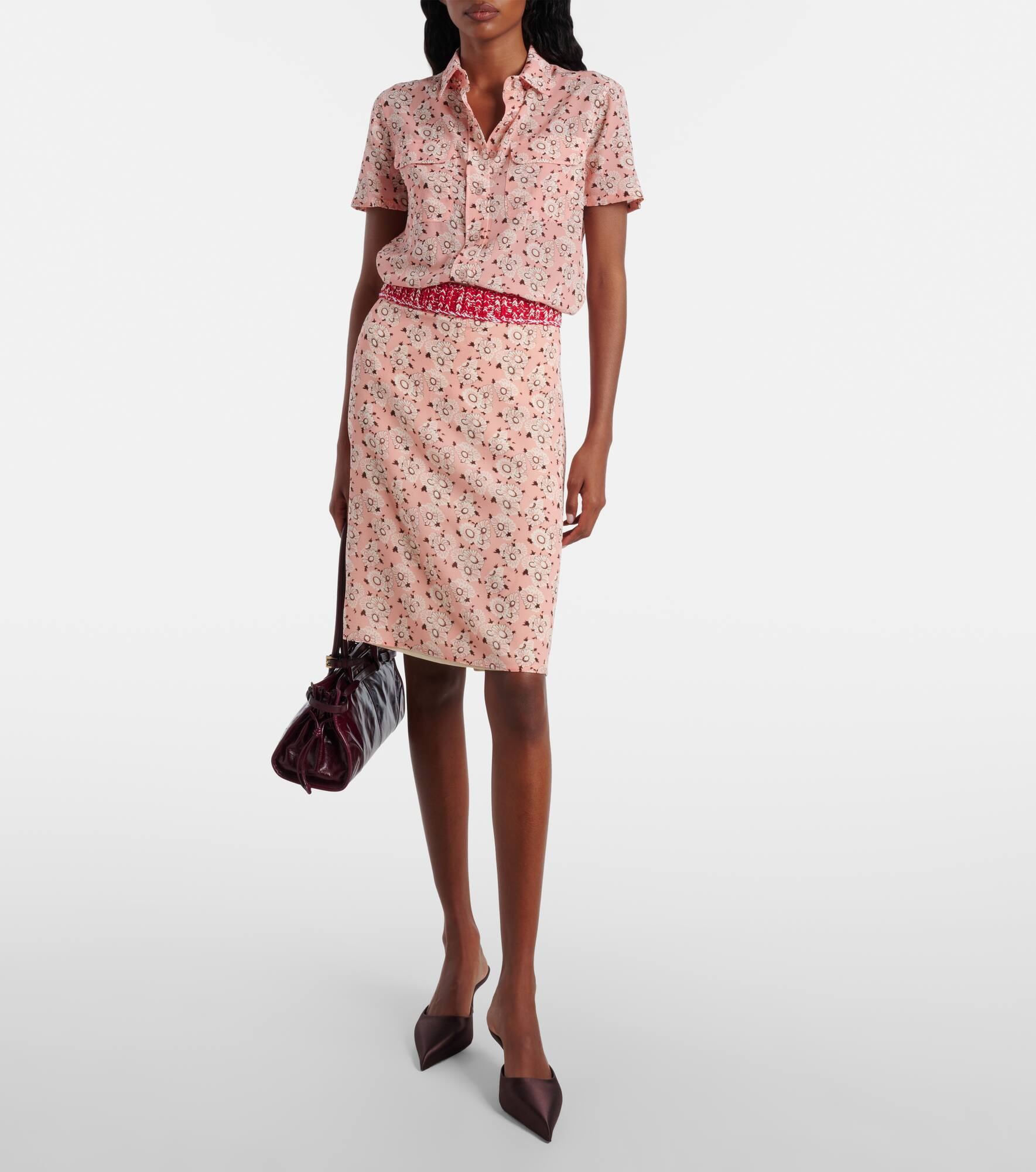 Floral silk-blend shirt - 7