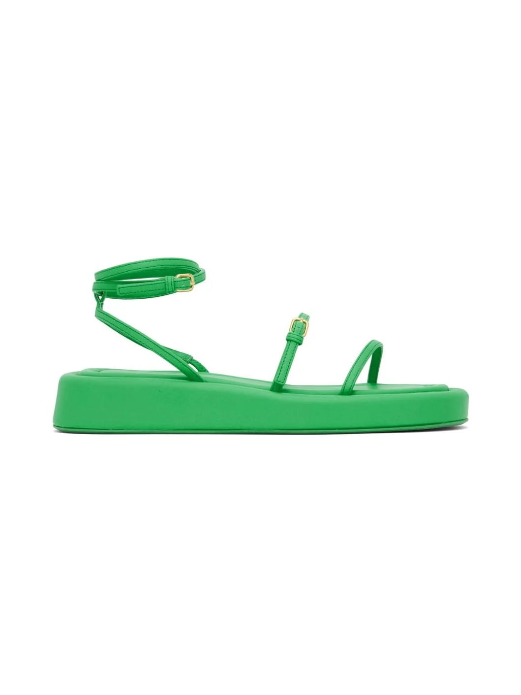 Green Wedge Flat Sandals - 1