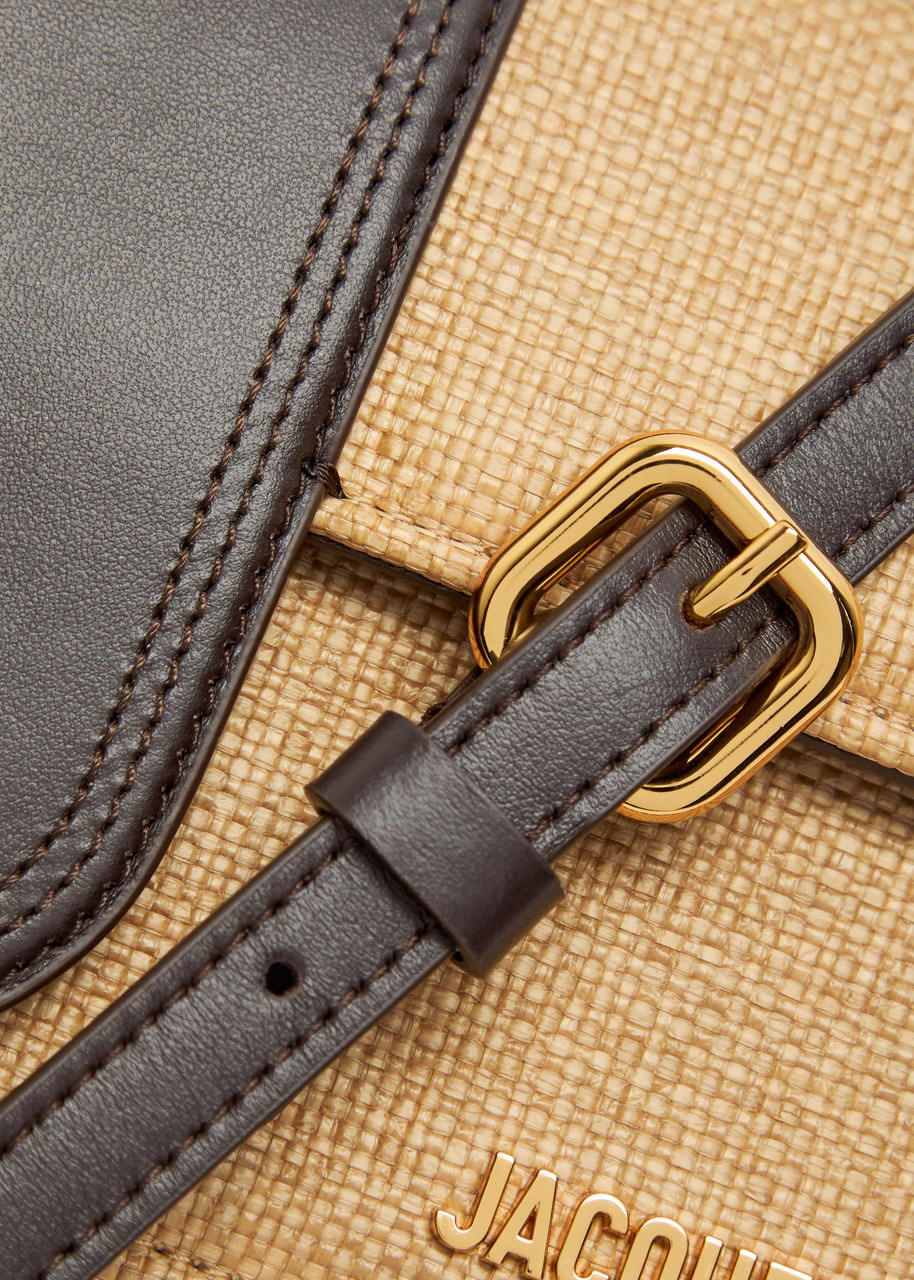 Jacquemus Le Grande Bambino Raffia and Leather top Handle bag - 3