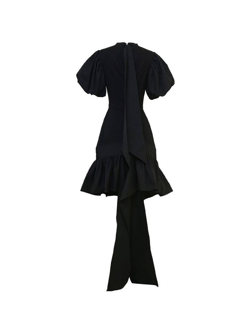 rokh ruffled puff-sleeve midi dress outlook