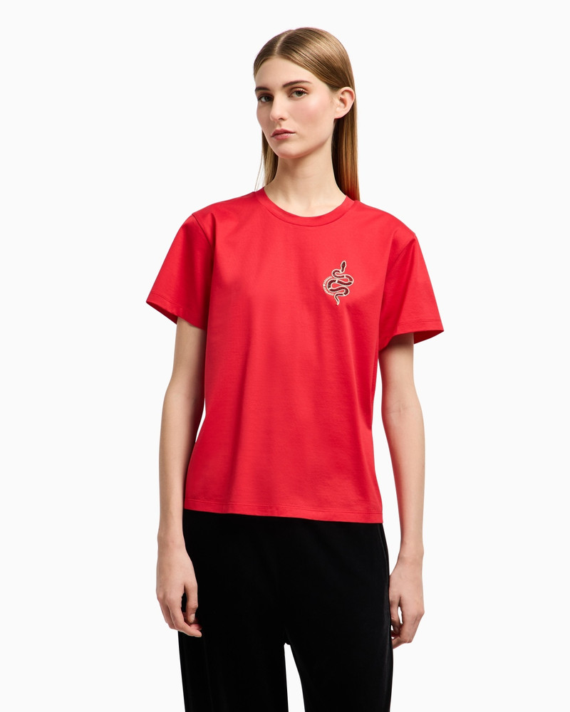MERCERISED JERSEY T-SHIRT WITH LUNAR NEW YEAR EMBROIDERY 2