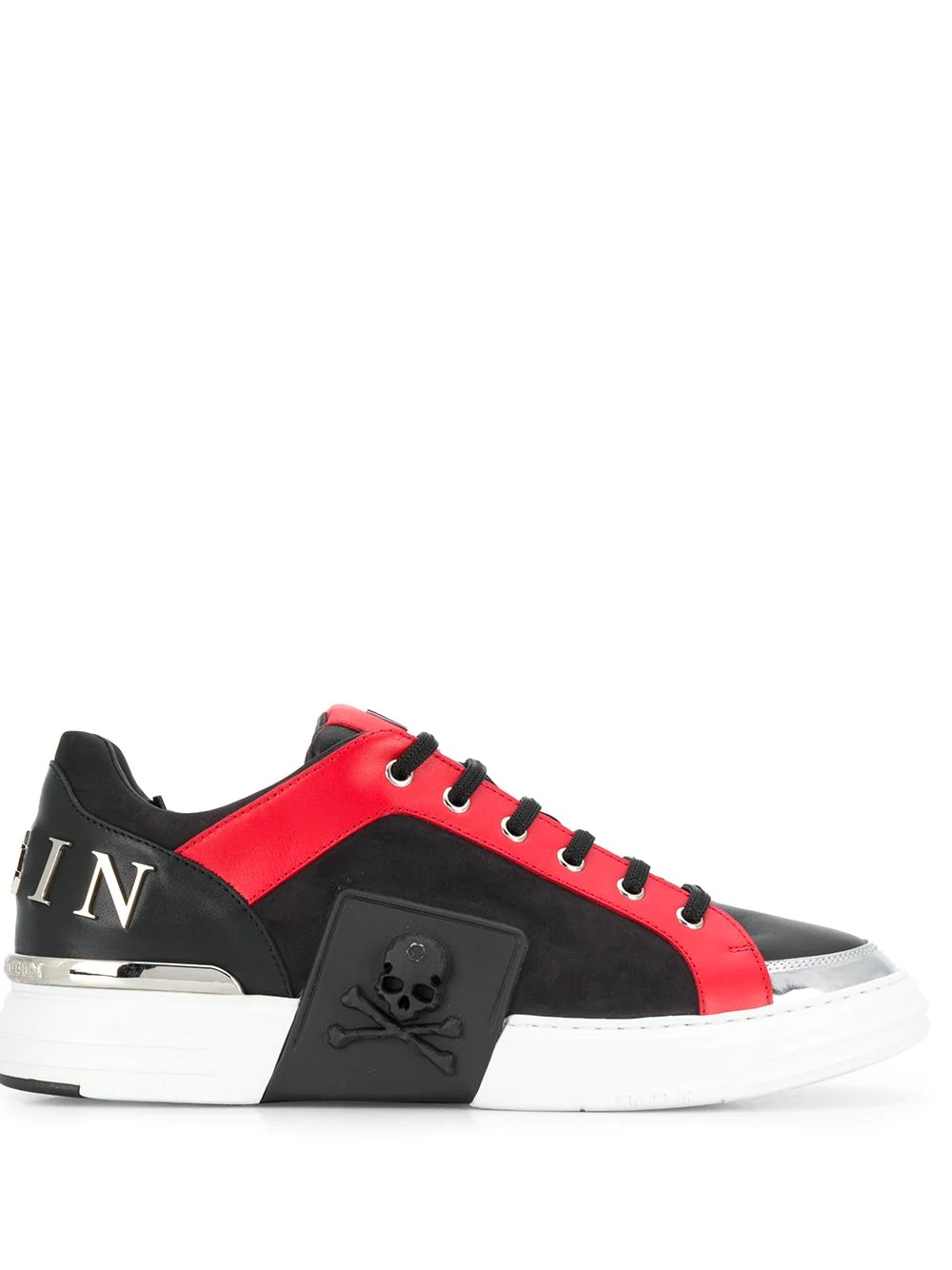 low-top skull detail sneakers - 1