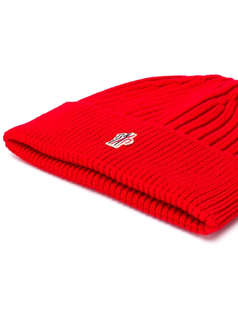 embroidered logo ribbed beanie - 2