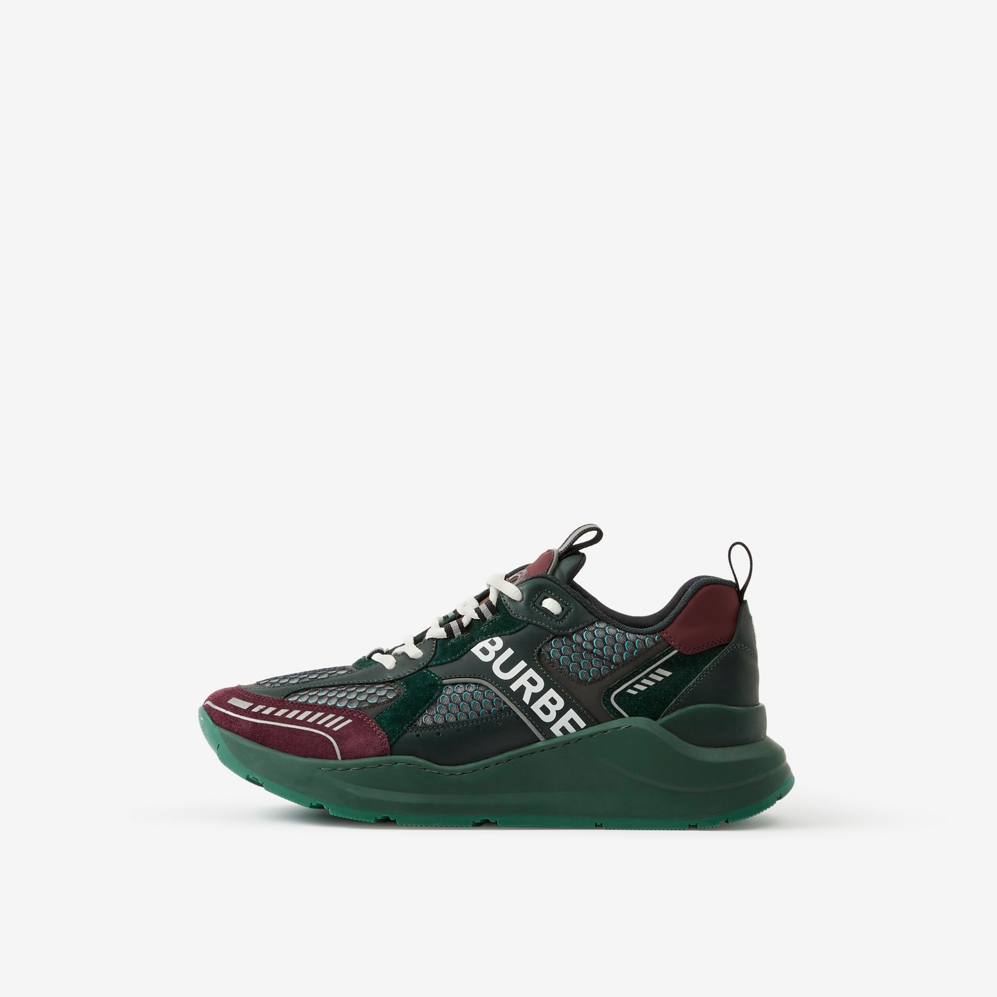 Logo Print Leather, Suede and Mesh Sneakers - 5