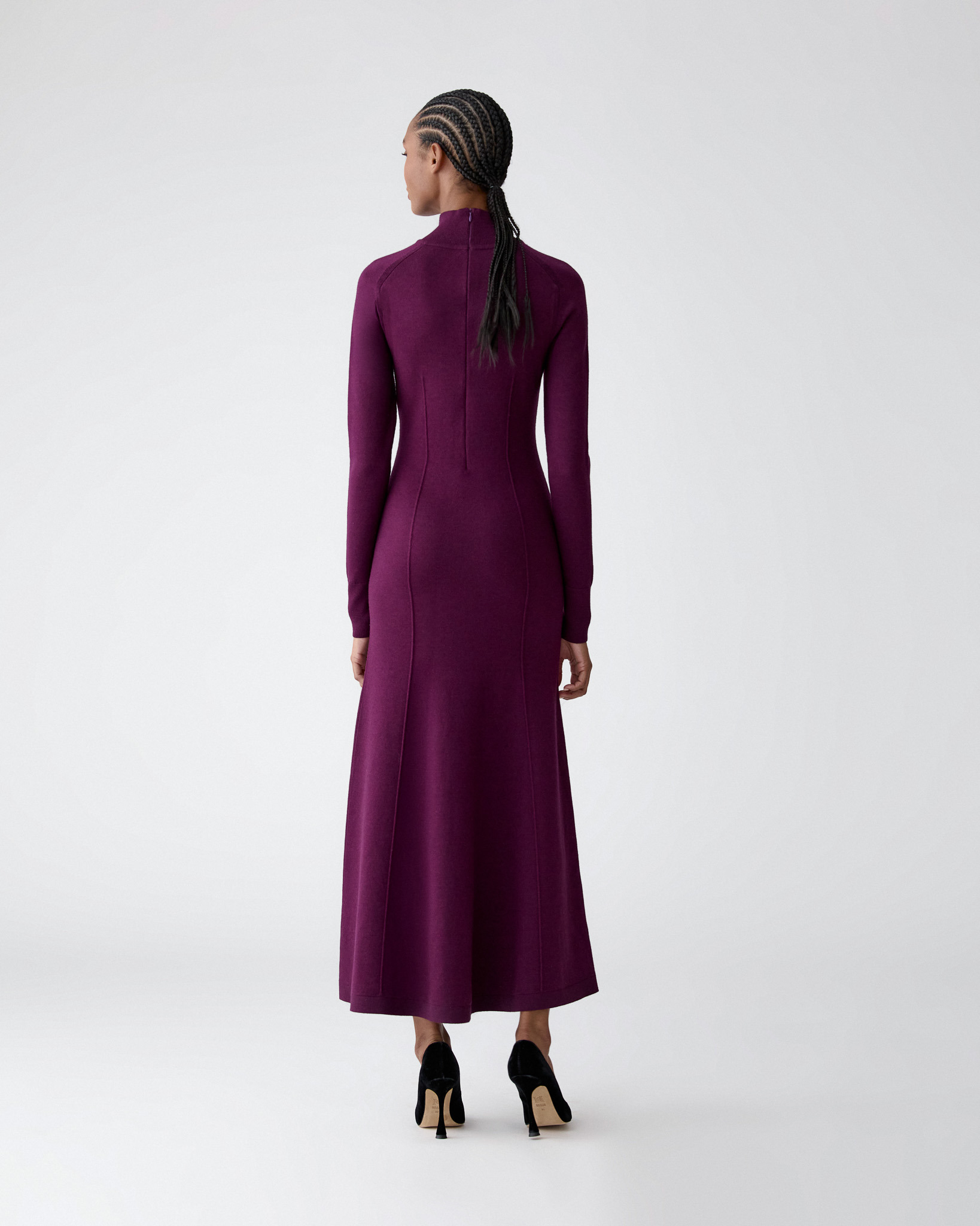 Merino-Silk Turtleneck Dress - 3