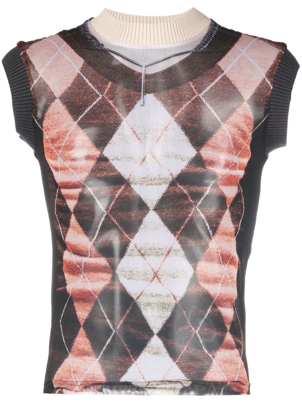 Y/Project x Jean Paul Gaultier Trompe L'Oeil Argyle tank top