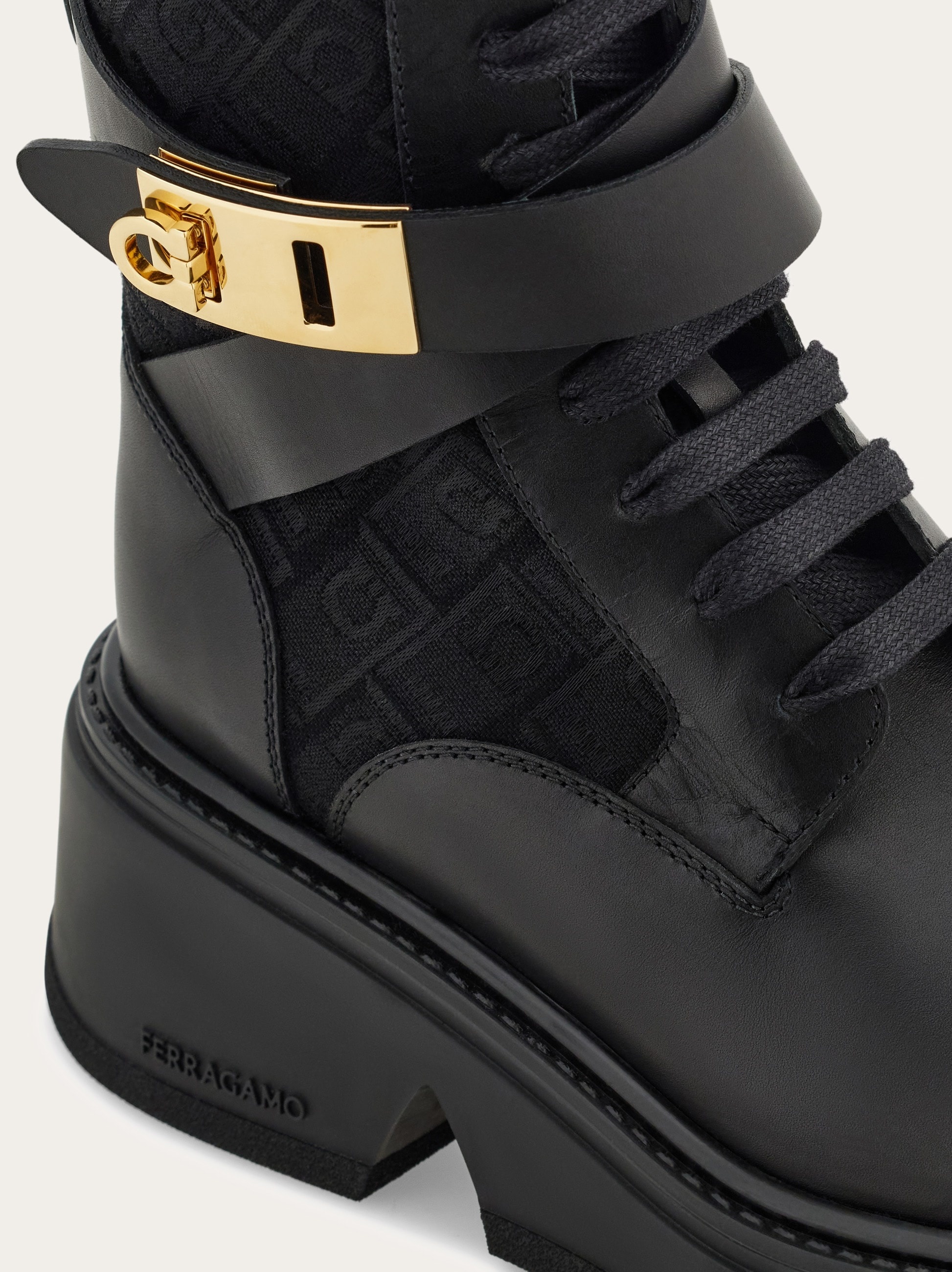 Ferragamo Monogram combat boot - 7