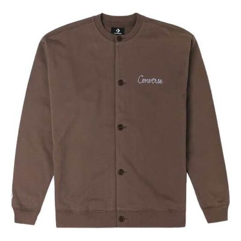 Converse Chain Stitch Elevated Cardigan Pullover 'Brown' 10024582-A03 - 1