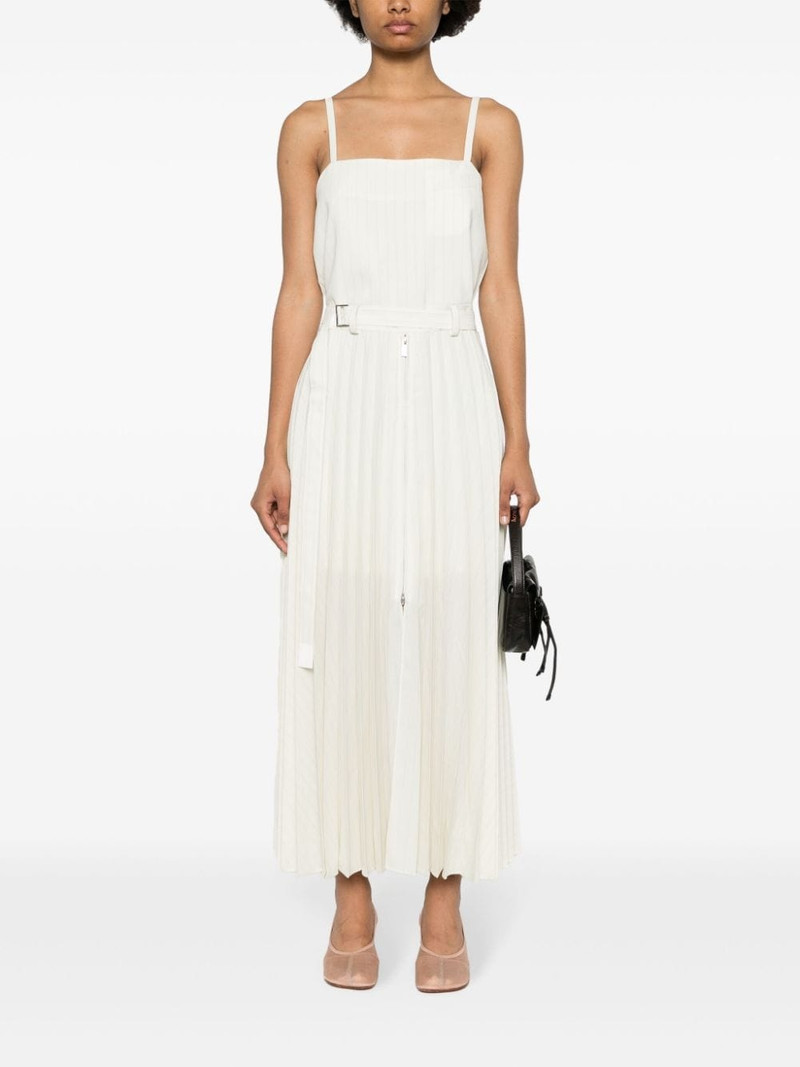 sacai pinstriped pleated maxi dress outlook