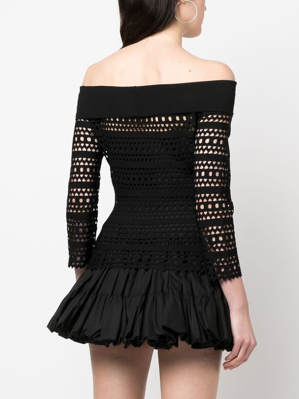 open-knit off-shoulder longsleeved top - 4