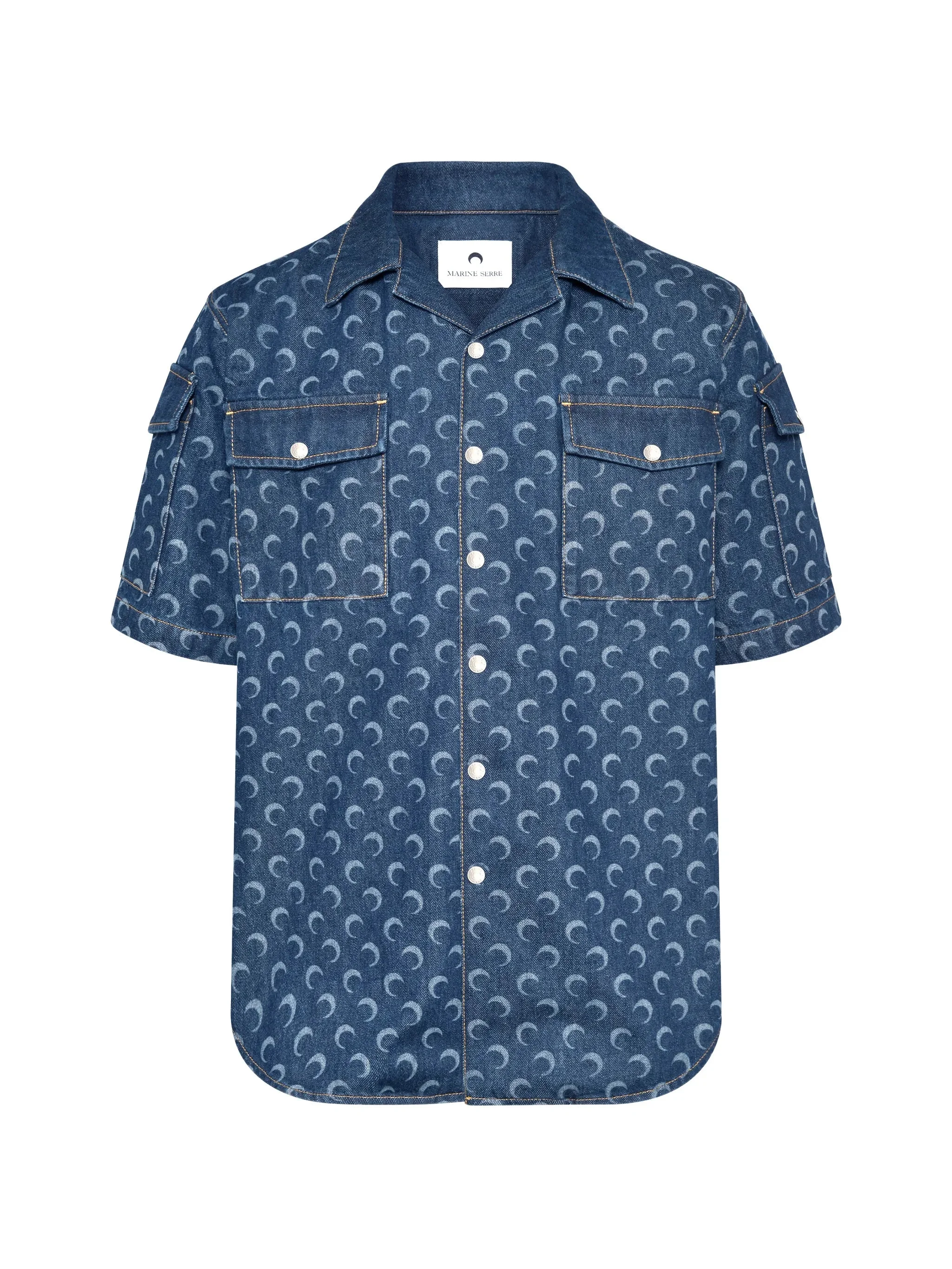 Marine Serre Moon-pattern Denim Shirt - 1