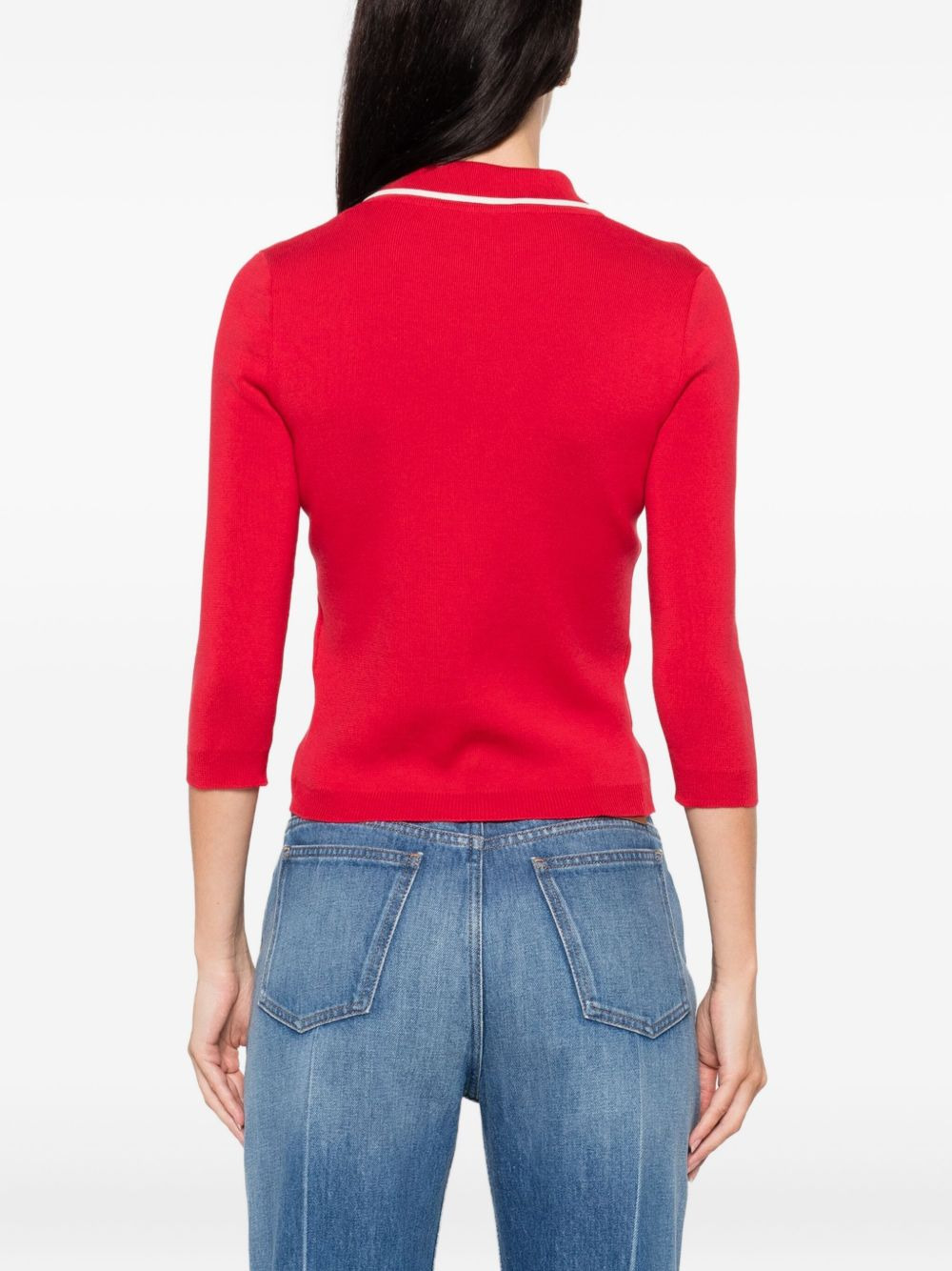 cherry-detail zip-up cardigan - 4