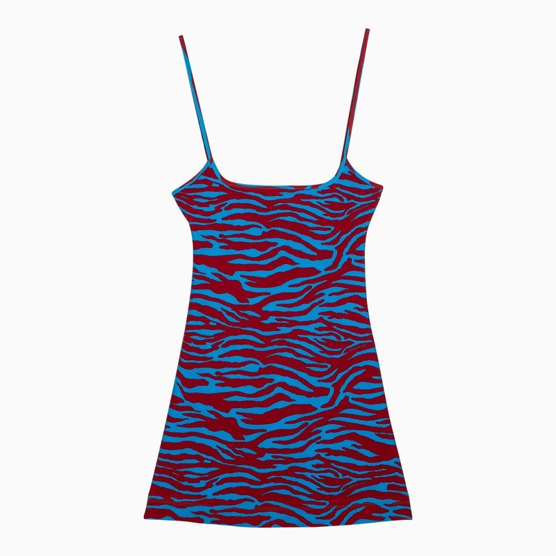 TURQUOISE/RED ZEBRA PRINT COVER-UP - 1